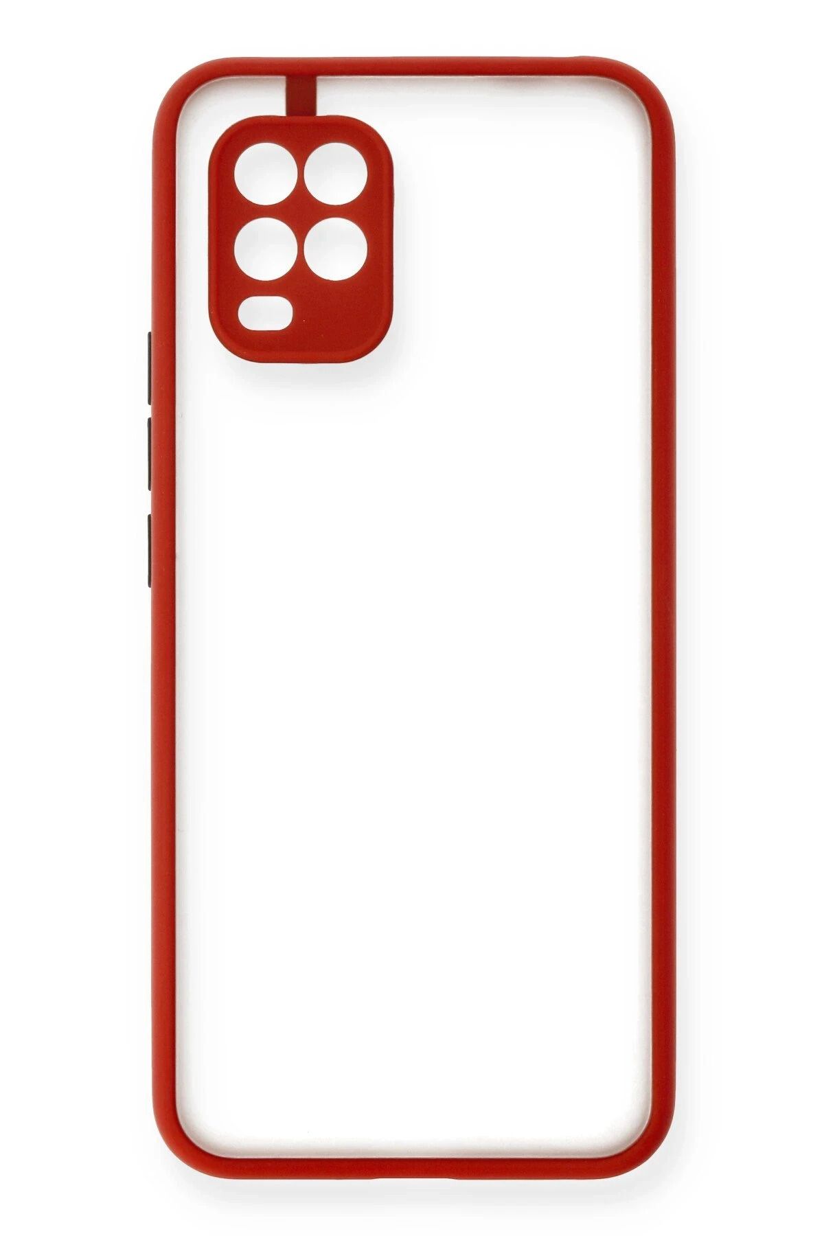 NewFace Xiaomi Mi 10 Lite Kılıf Montreal Silikon Kapak - Kırmızı HNZRN