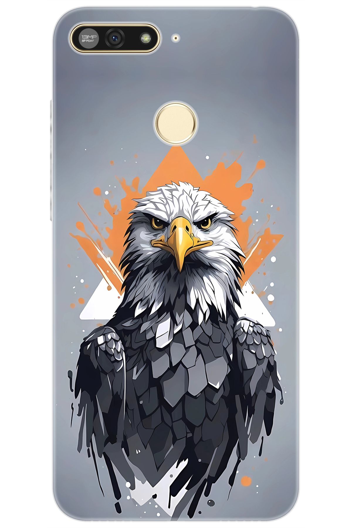Ceppare Huawei Y6 2018 (ATU-L21) Uyumlu Kılıf Desen Baskılı Silikon Kartal STK:639 CP-QC4dCSH