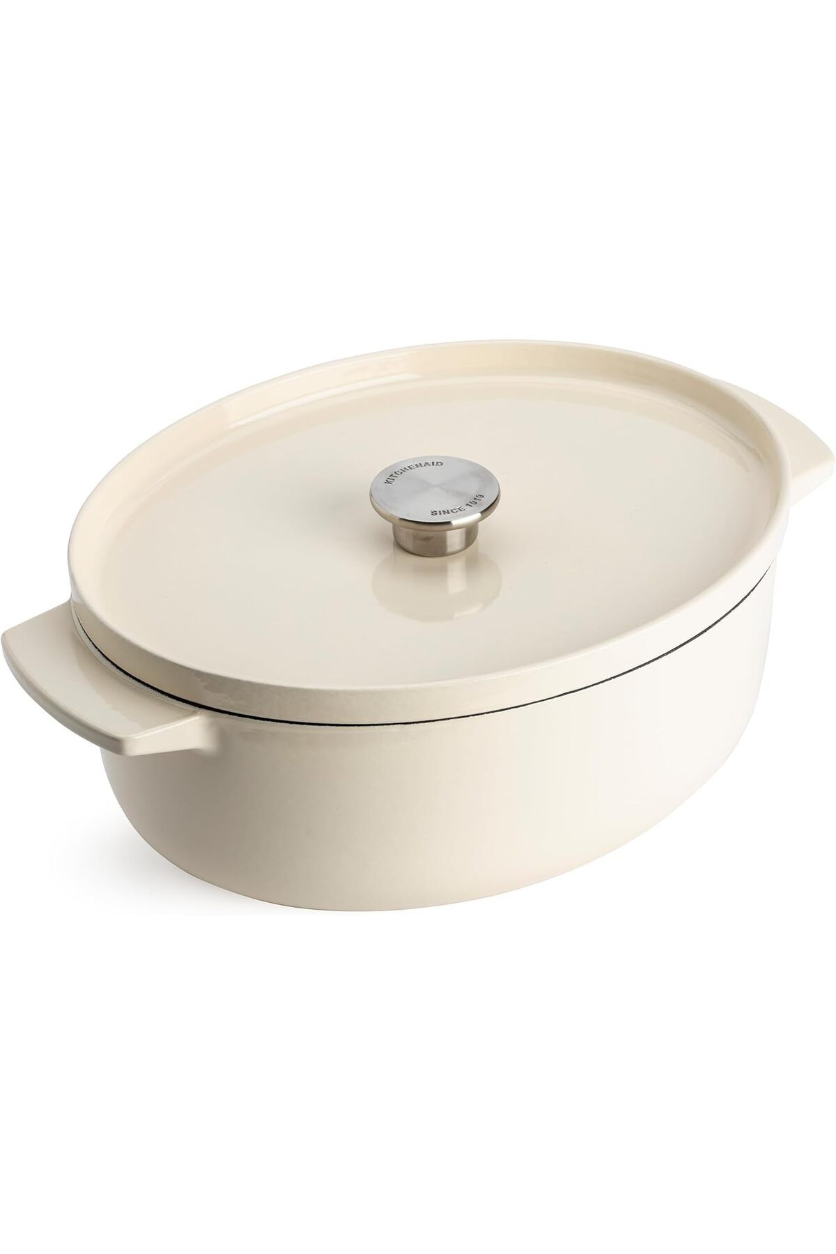 STOREMAX nffashopm Cast Iron 30 cm/5,6 L oval kapaklı tencere, kaliteli, sağlam ve uzun ömürlü, kızartm