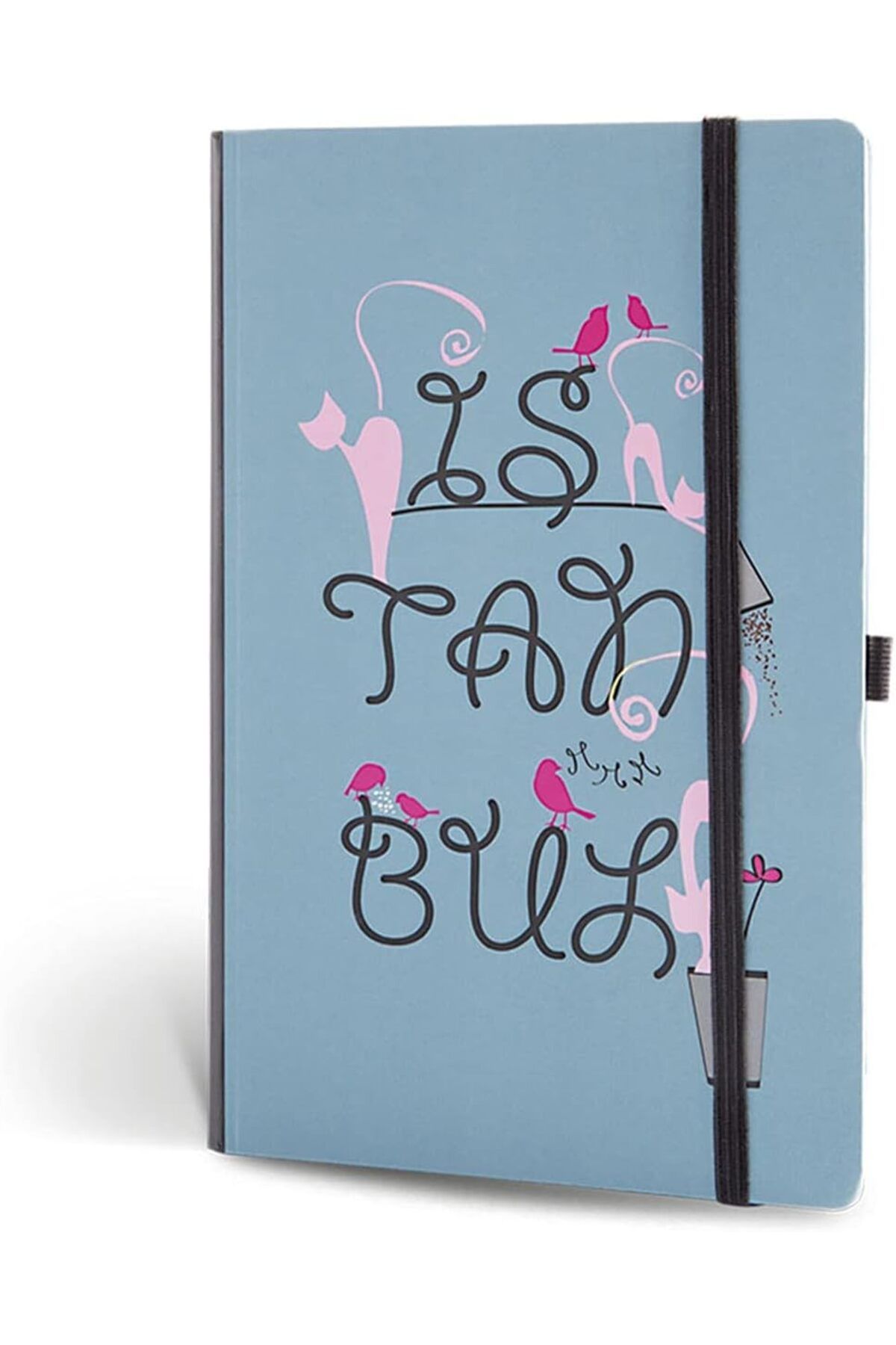 STOREMAX cmllashop Color İstanbul Mini Defter Çizgili Lastikli Tipogarfi 542093