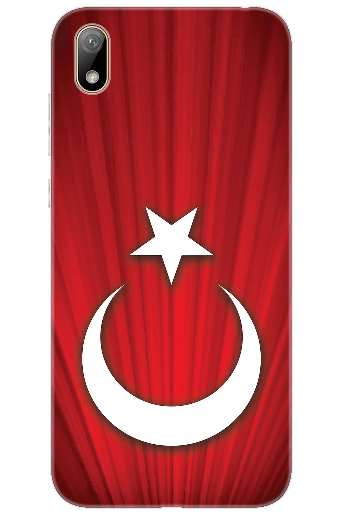 Ceppare Huawei Y5 2019 (AMN-LX2/LX9) Uyumlu Kılıf Desenli Silikon Türk Bayrağı Tasarım STK:382 CP-4Jqt4cW
