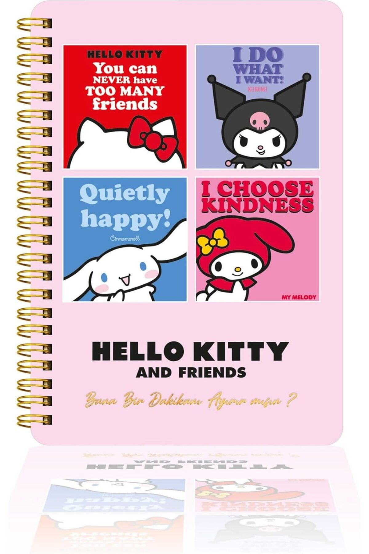 STOREMAX nffashopm Kitty Ve Arkadaşları Spiralli Günlük (JOURNAL) 14x20cm - Bana 1 Dk Ayırabilir Misin?