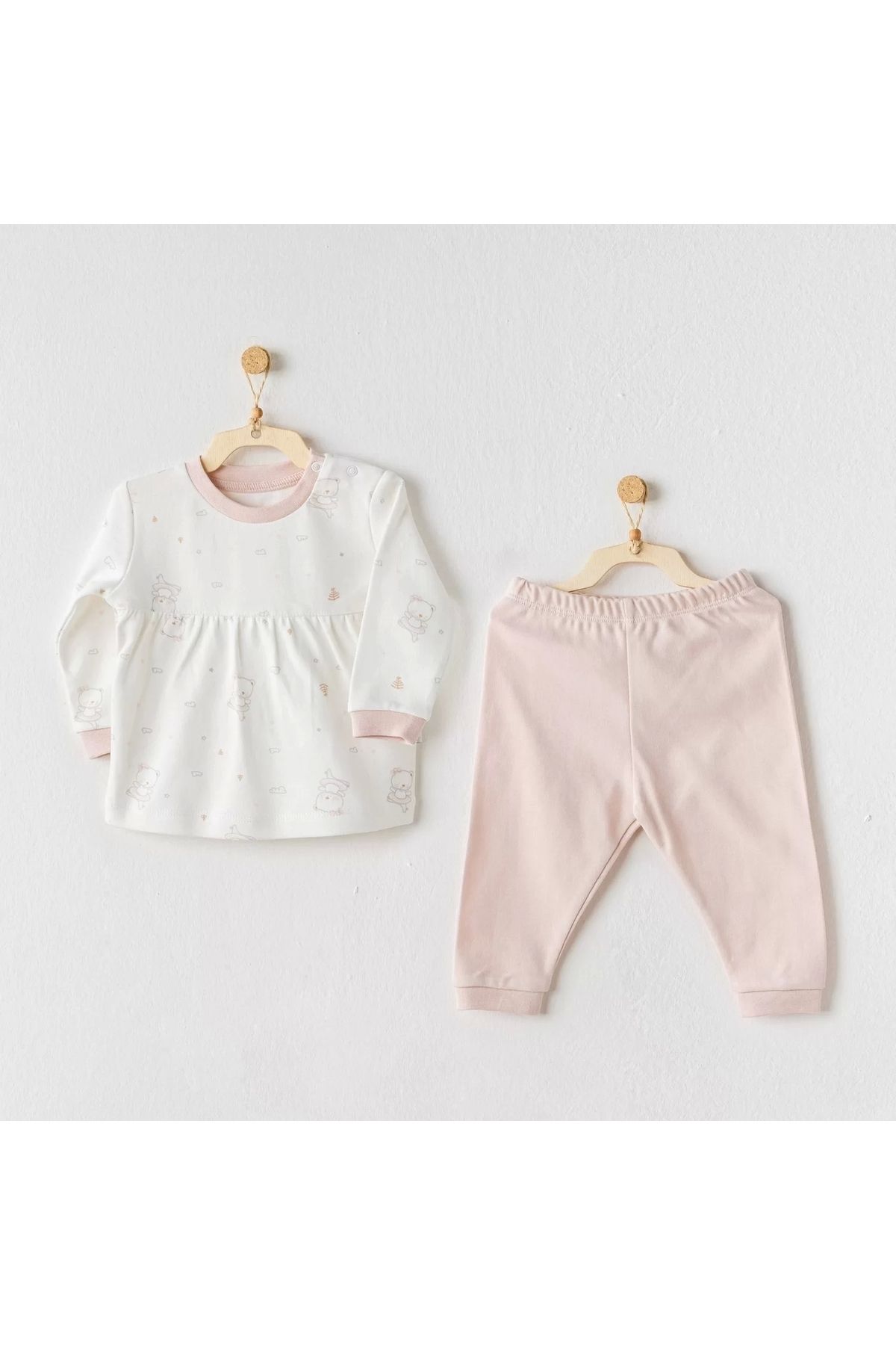 Kaplan Ballerina 2li Bebek Takım Ecru Pink