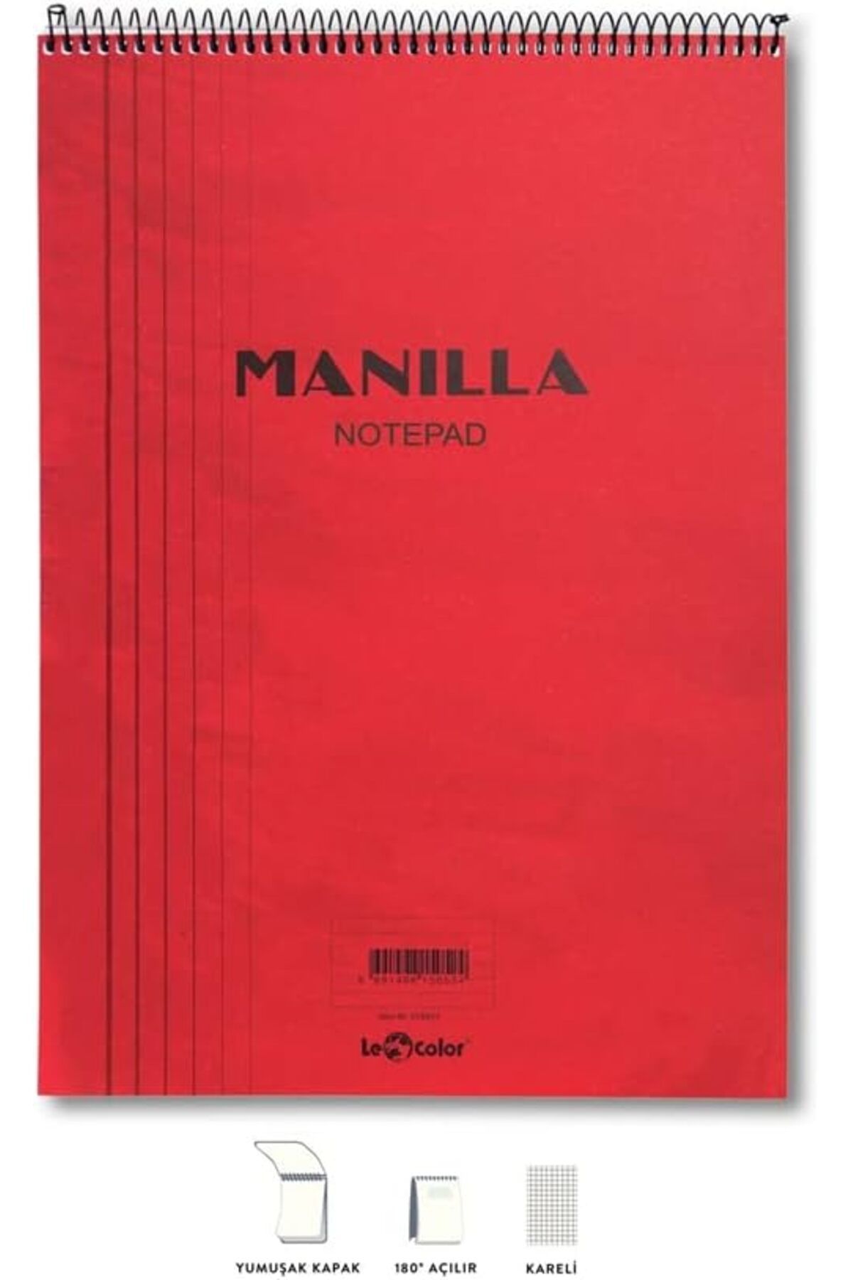 STOREMAX cmllashop Color Manilla Ofis Bloknot A5 Kareli Kırmızı 542093