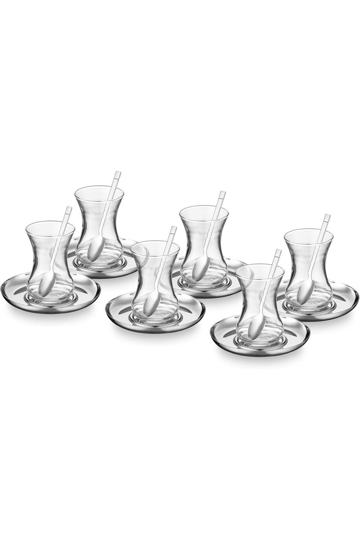 STOREMAX nffashopm Mia 18 Parça 6 Kişilik Çelik Çay Seti storestarx 1051353