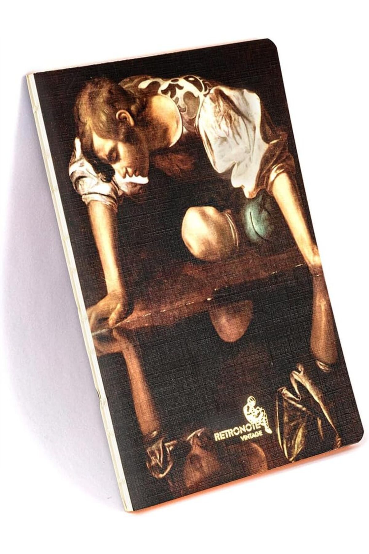 STOREMAX nffashopm Narcissus, Caravaggio 1597, Vintage Defter VIII, Çizgisiz, 96 Sayfa, İplik Dikiş, Esnek