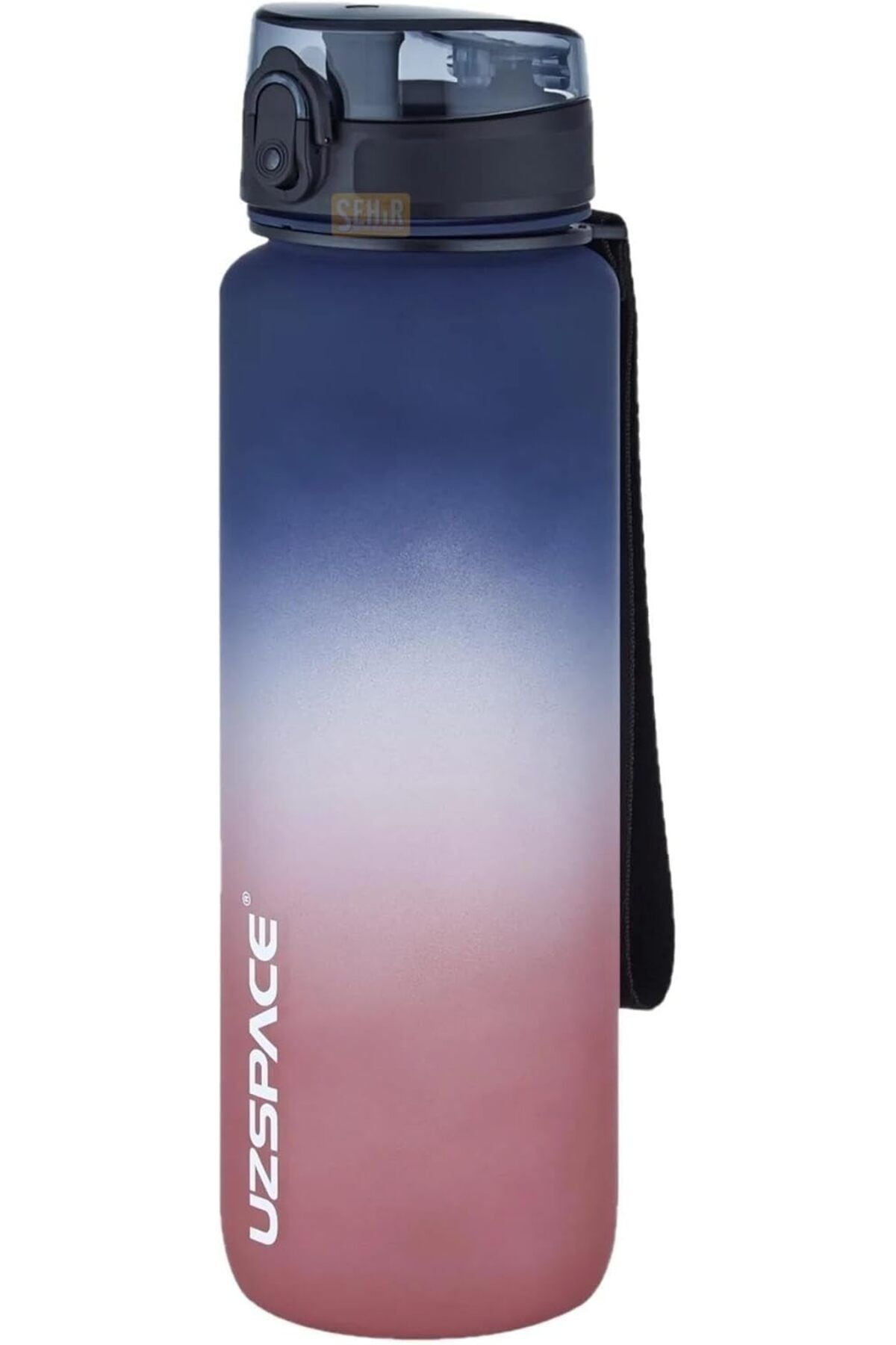 STOREMAX 1000ml Büyük Boy Soft Touch Çift Renk Motivasyon Tritan Su Matarası (Lacivert-Kır