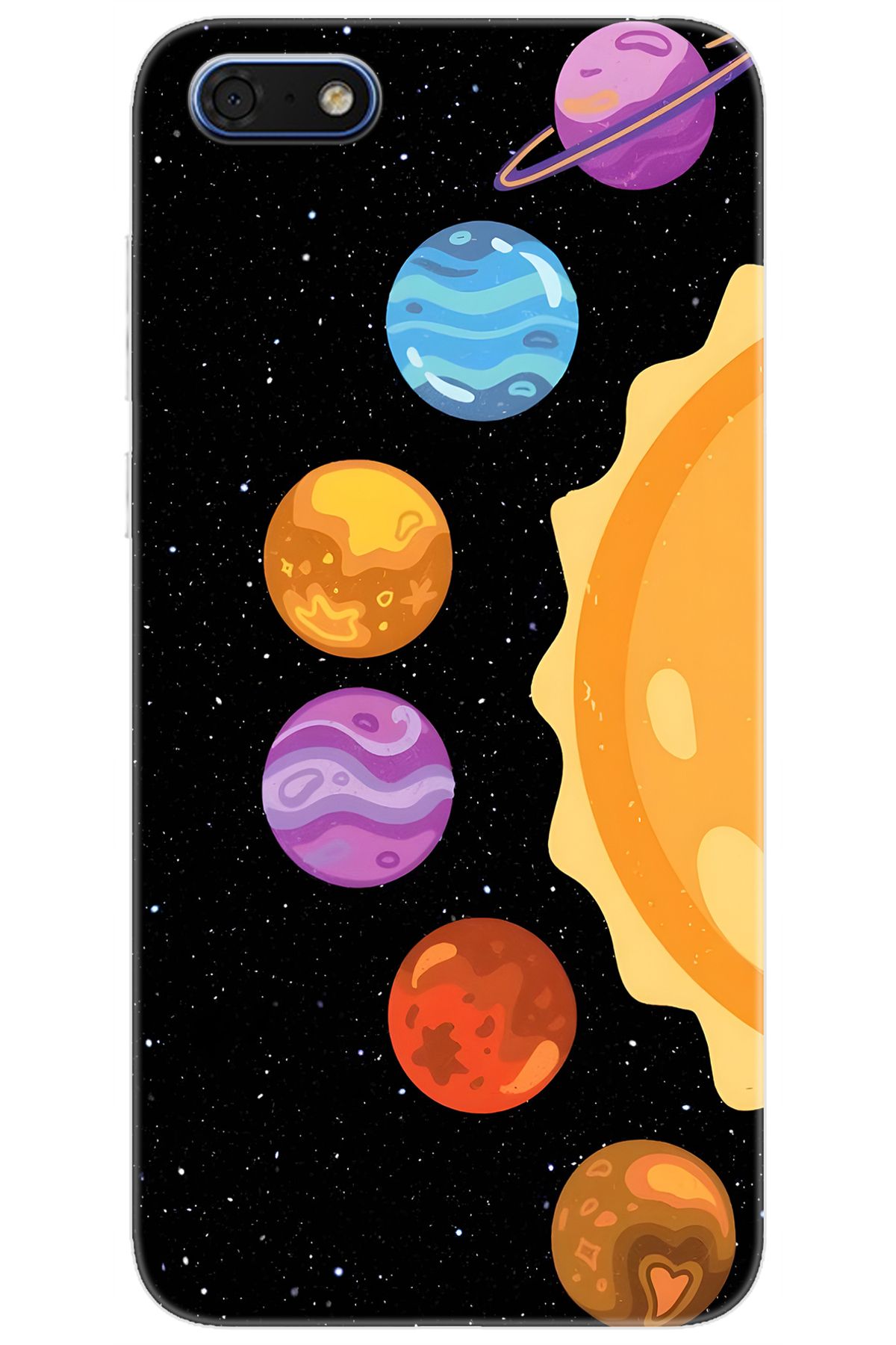 Ceppare Huawei Y5 2018 (DRA-L21) Uyumlu Kılıf Desen Baskılı Silikon Gezegenler Tasarım STK:685 CP-vP7RVRR