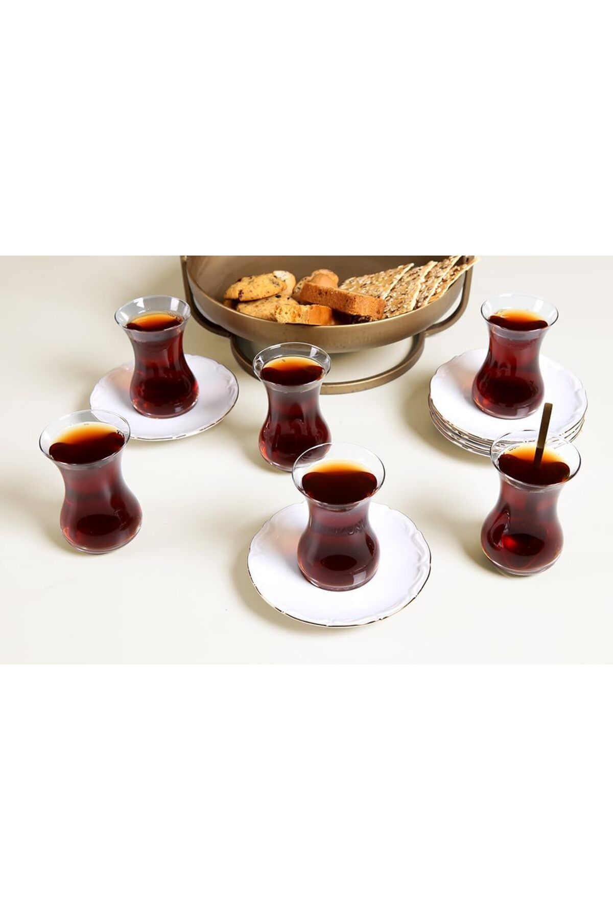 STOREMAX nffashopm Maria Altın Yaldız 12 Parça 6 Kişilik Çay Takımı storestarx 1051353