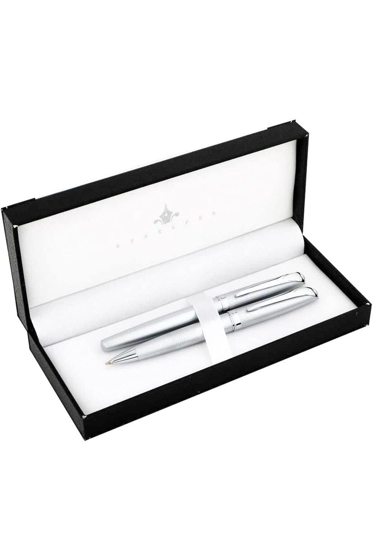 STOREMAX nffashopm Truva Serisi 0165DT Desenli Krom Dolma Kalem+Tükenmez Kalem storestarx 1051353