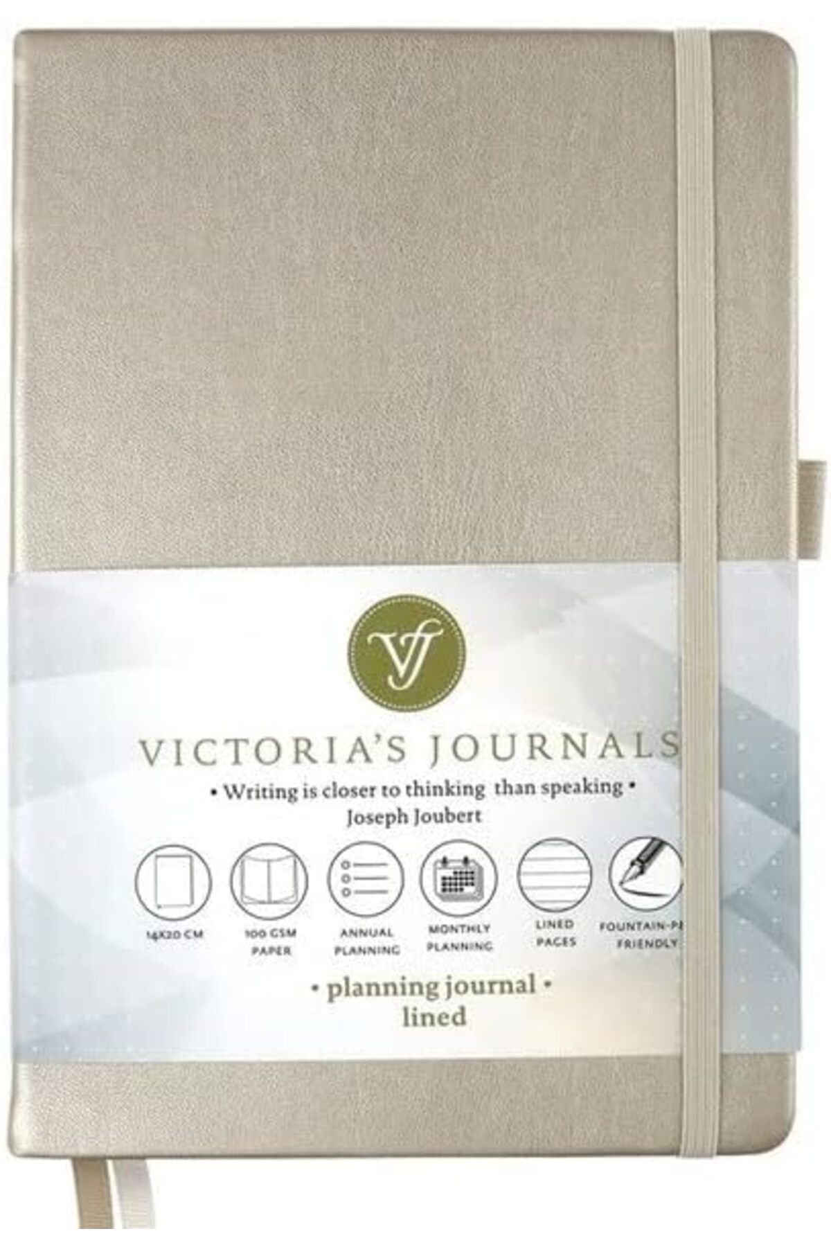 STOREMAX cmllashop Venzi Sert kapak Planlayıcı Defter, 14x20 cm 100 gr. Krem 96 yp.Gümüş. Çiz. 542093