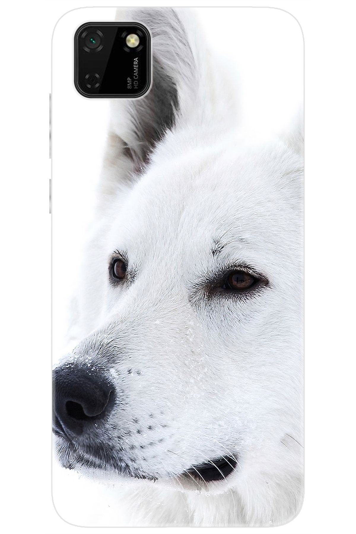 Ceppare Huawei Y5P (DRA-LX9) Uyumlu Kılıf Desen Baskılı Silikon Beyaz Kurt STK:169 CP-FPPiwjf