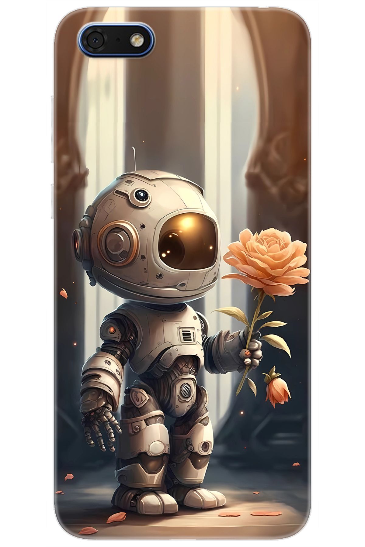 Ceppare Huawei Y5 2018 (DRA-L21) Uyumlu Kılıf Desen Baskılı Silikon Astronot STK:620 CP-k0c8Ts2