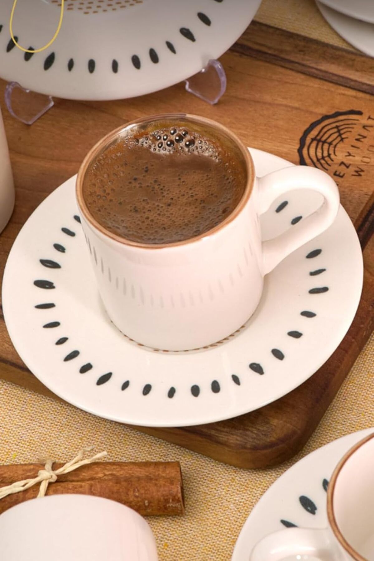 STOREMAX nffashopm WOOD Heda Porselen Yakamoz 12 Parça 6 Kişilik Porselen Kahve Fincan Takımı storestarx
