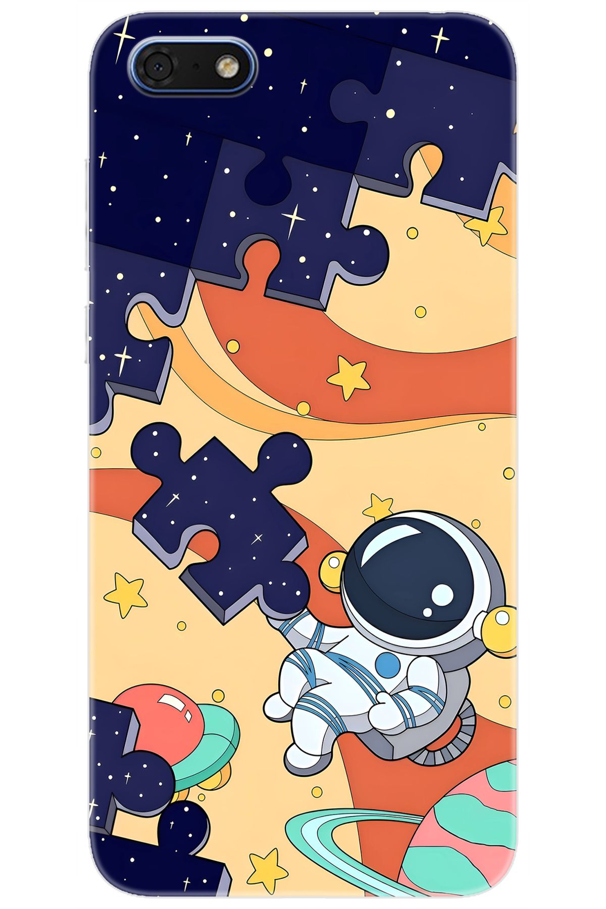 Ceppare Huawei Y5 2018 (DRA-L21) Uyumlu Kılıf Desen Baskılı Silikon Astronot STK:646 CP-SSuQEeh