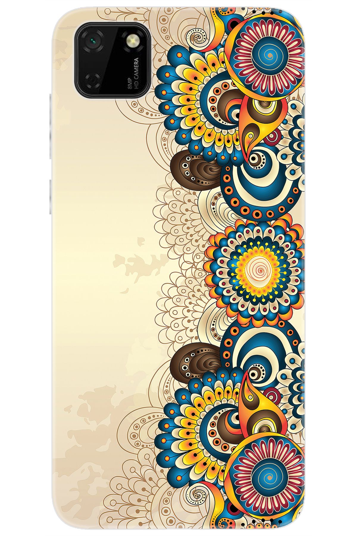 Ceppare Huawei Y5P (DRA-LX9) Uyumlu Kılıf Desen Baskılı Silikon Dekoratif Çiçek Tasarım STK:531 CP-Nsl27uX