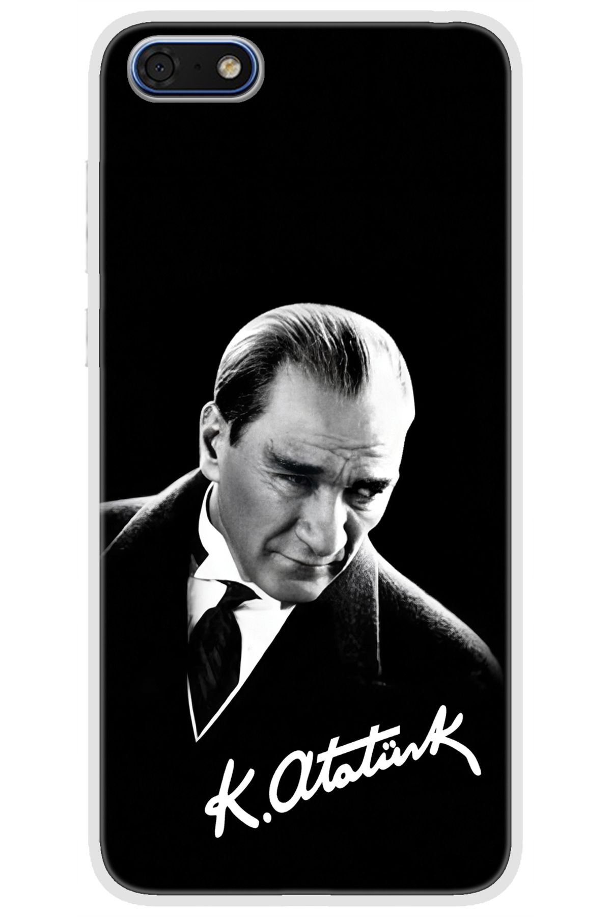 Ceppare Huawei Y5 2018 (DRA-L21) Uyumlu Kılıf Desen Baskılı Silikon Mustafa Kemal Atatürk STK:390 CP-Pko73d9