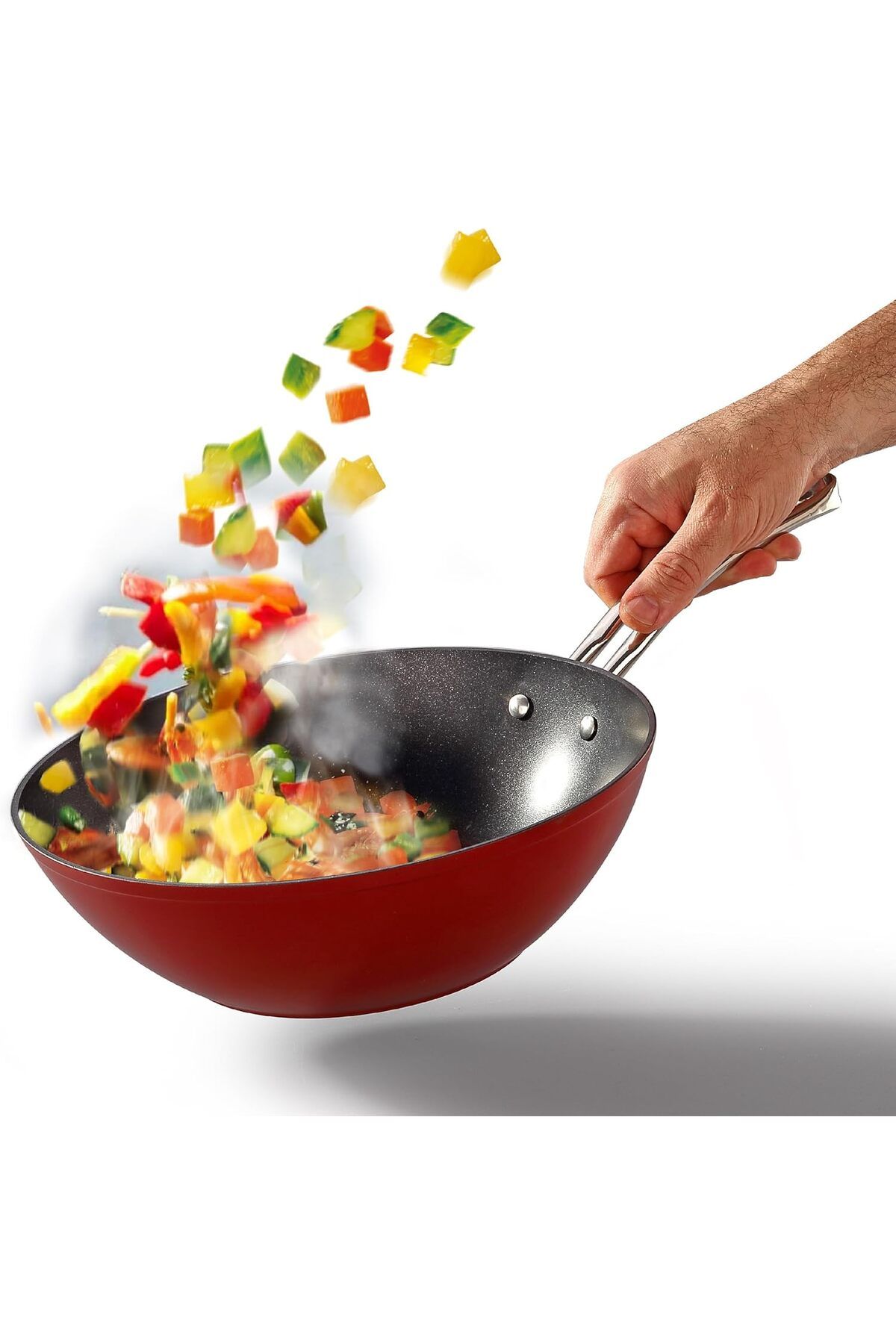 STOREMAX nffashopm PRO - PLUS KIRMIZI & TİTANYUM 28 CM WOK TAVA storestarx 1051353