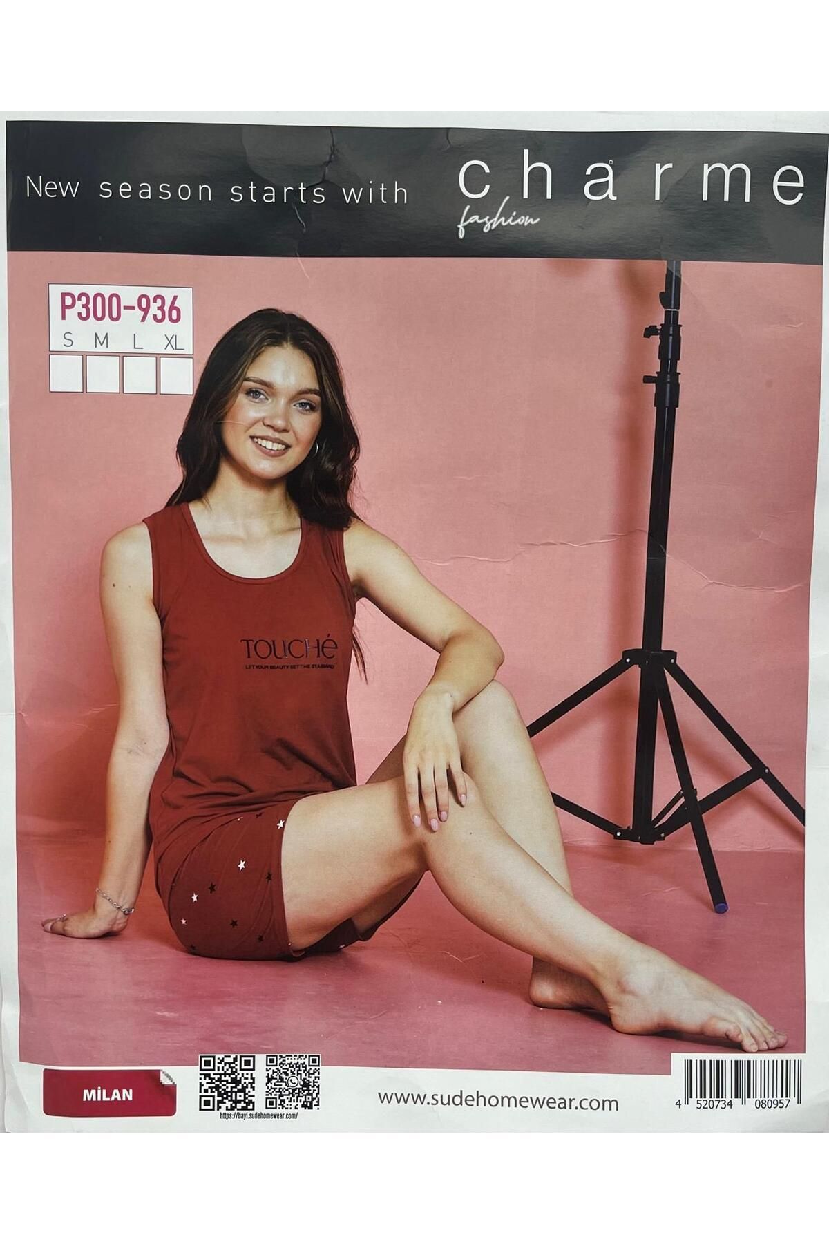 CHARME KIRMIZI RAHAT KUMAŞ PİJAMA TAKIMI 876