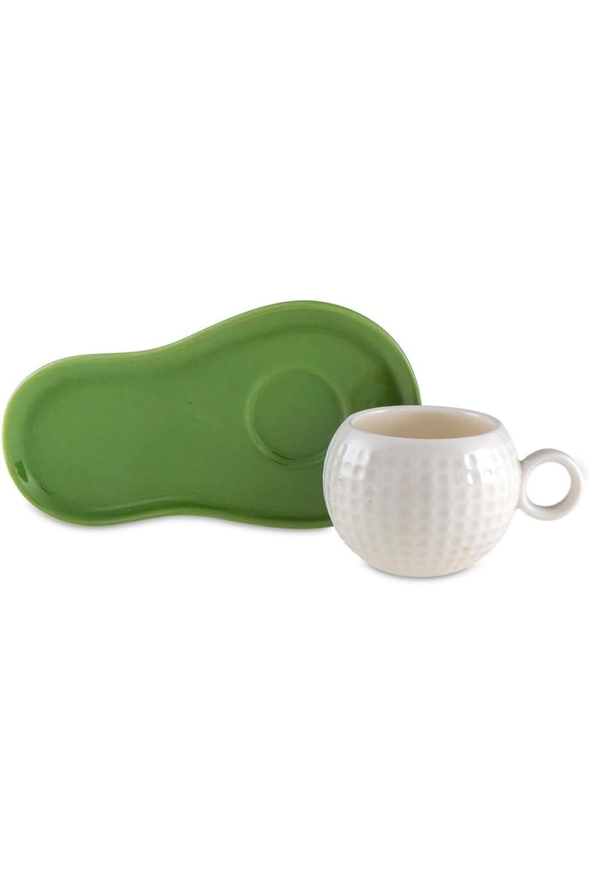 STOREMAX Golfline Beyaz Fincan Yeşil Tabak Tekli Fincan Takımı 1051353