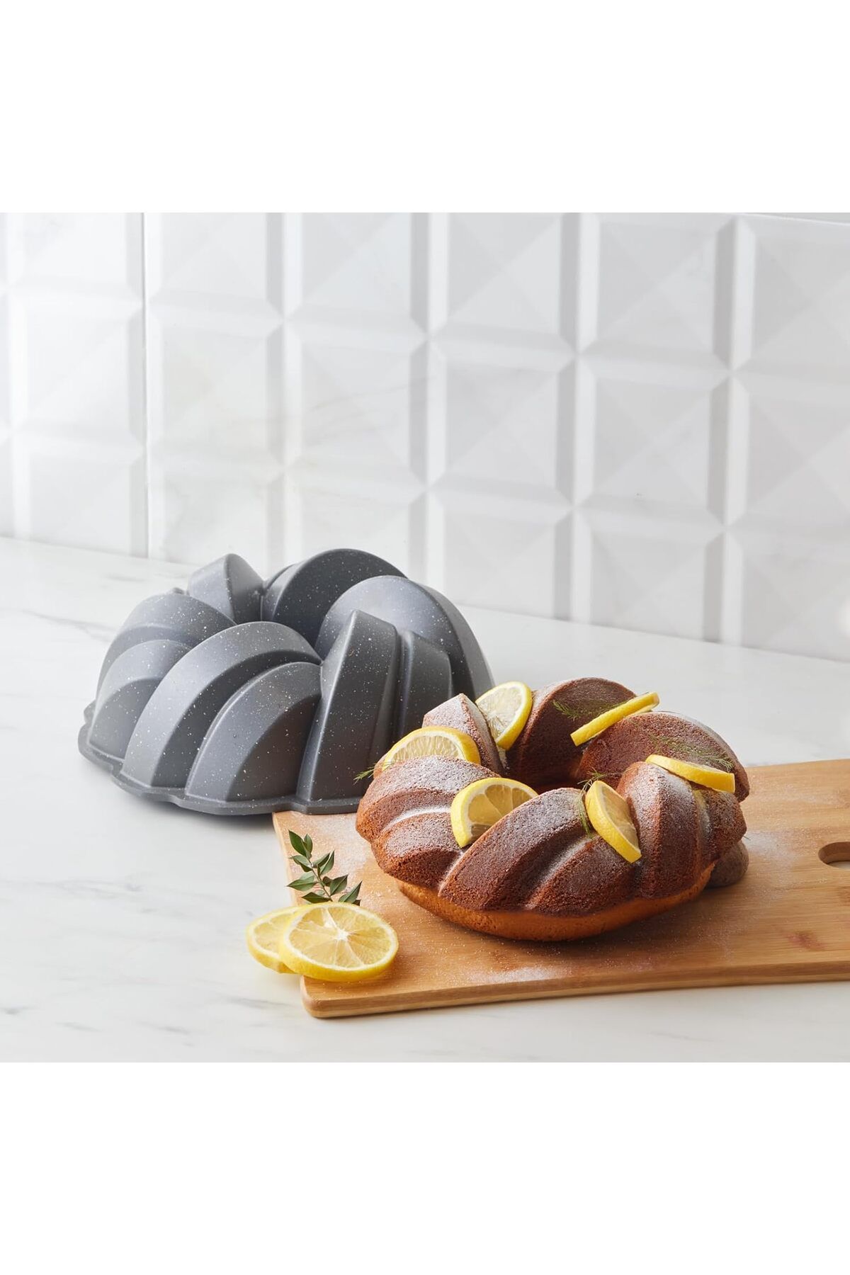 STOREMAX nffashopm Cake Pro Örgü Antrasit Döküm Kek Kalıbı 26 Cm storestarx 1051353