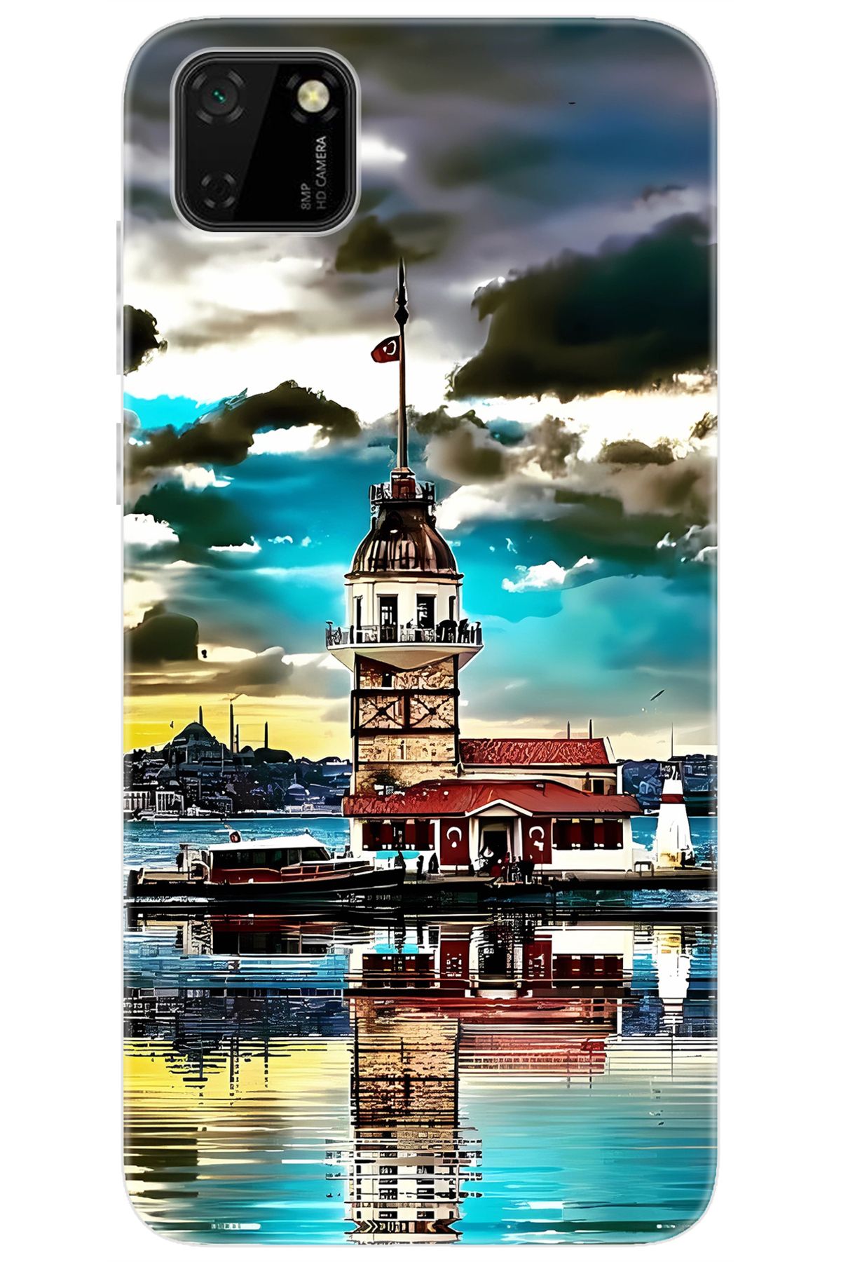 Ceppare Huawei Y5P (DRA-LX9) Uyumlu Kılıf Desen Baskılı Silikon Kız Kulesi STK:692 CP-1ZwnfdW