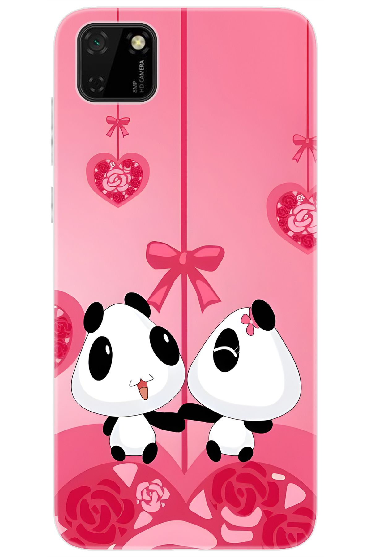Ceppare Huawei Y5P (DRA-LX9) Uyumlu Kılıf Desen Baskılı Silikon Sevimli Pandalar STK:166 CP-BrgpAQD
