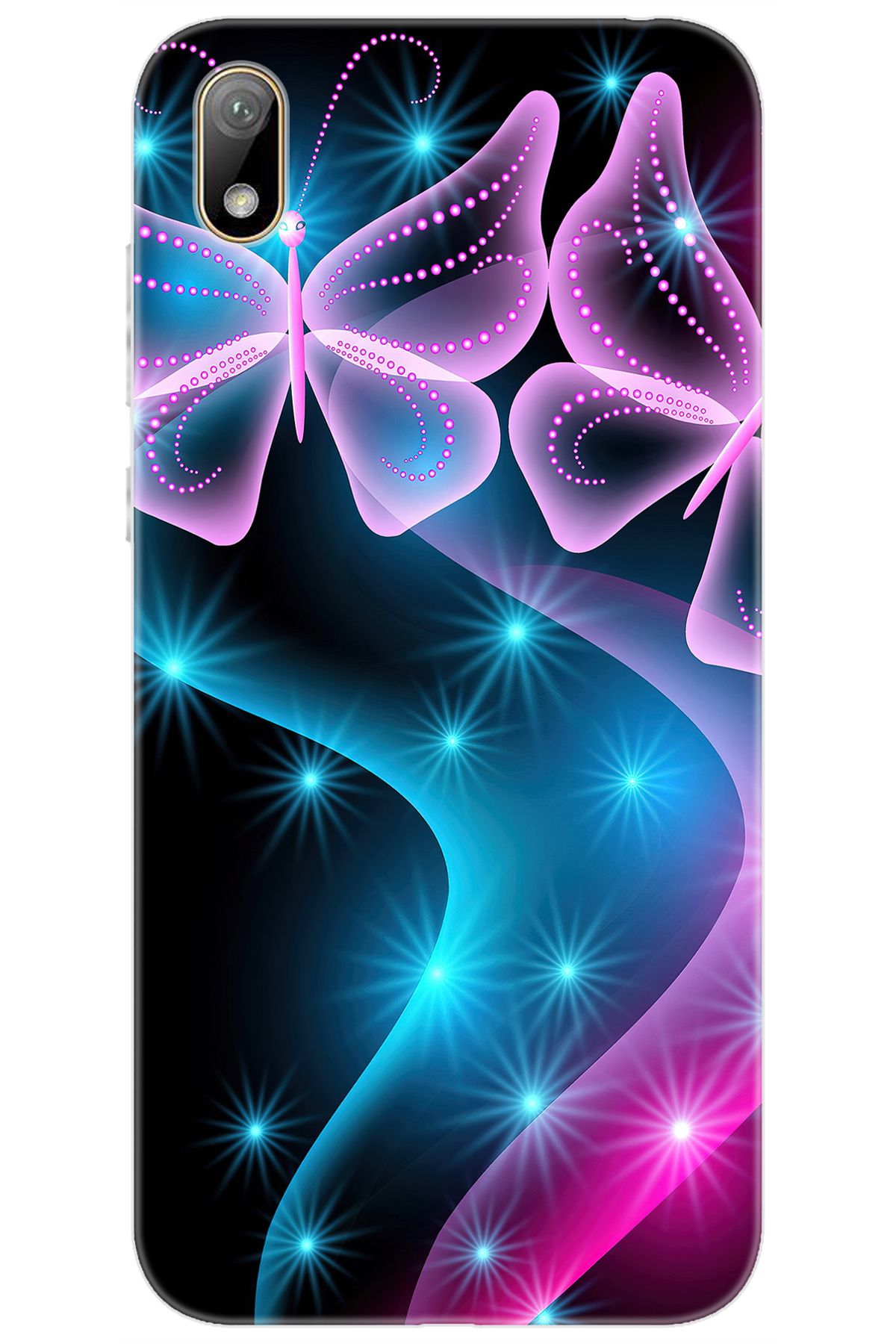 Ceppare Huawei Y5 2019 (AMN-LX2/LX9) Uyumlu Kılıf Desen Baskılı Silikon Kelebek Dalga STK:113 CP-SCWPD6j