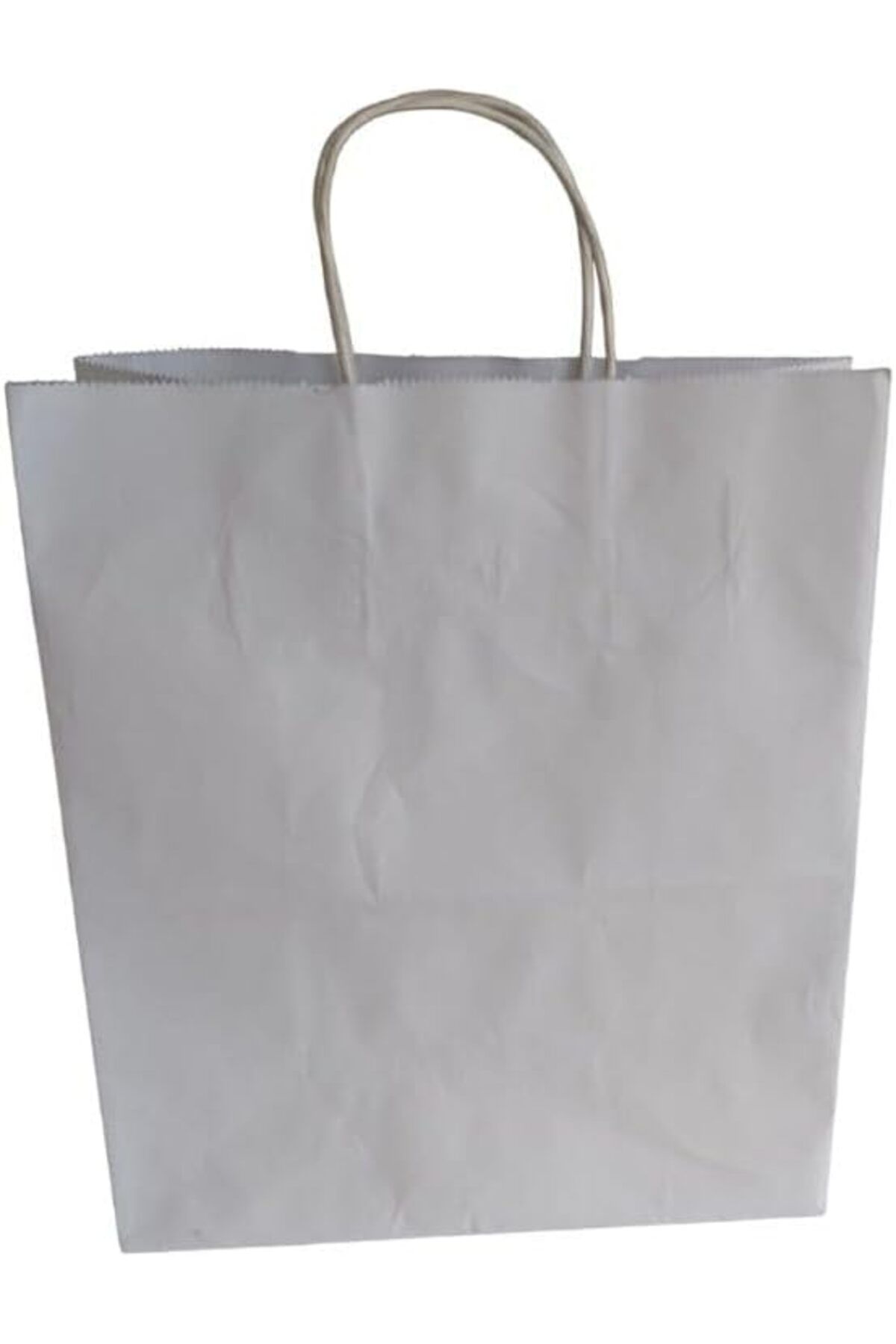 STOREMAX nffashopm Saplı Kâğıt Torba Çanta Beyaz Kraft Torba Çanta 26x14x30 cm (25 Adet) storestarx 105