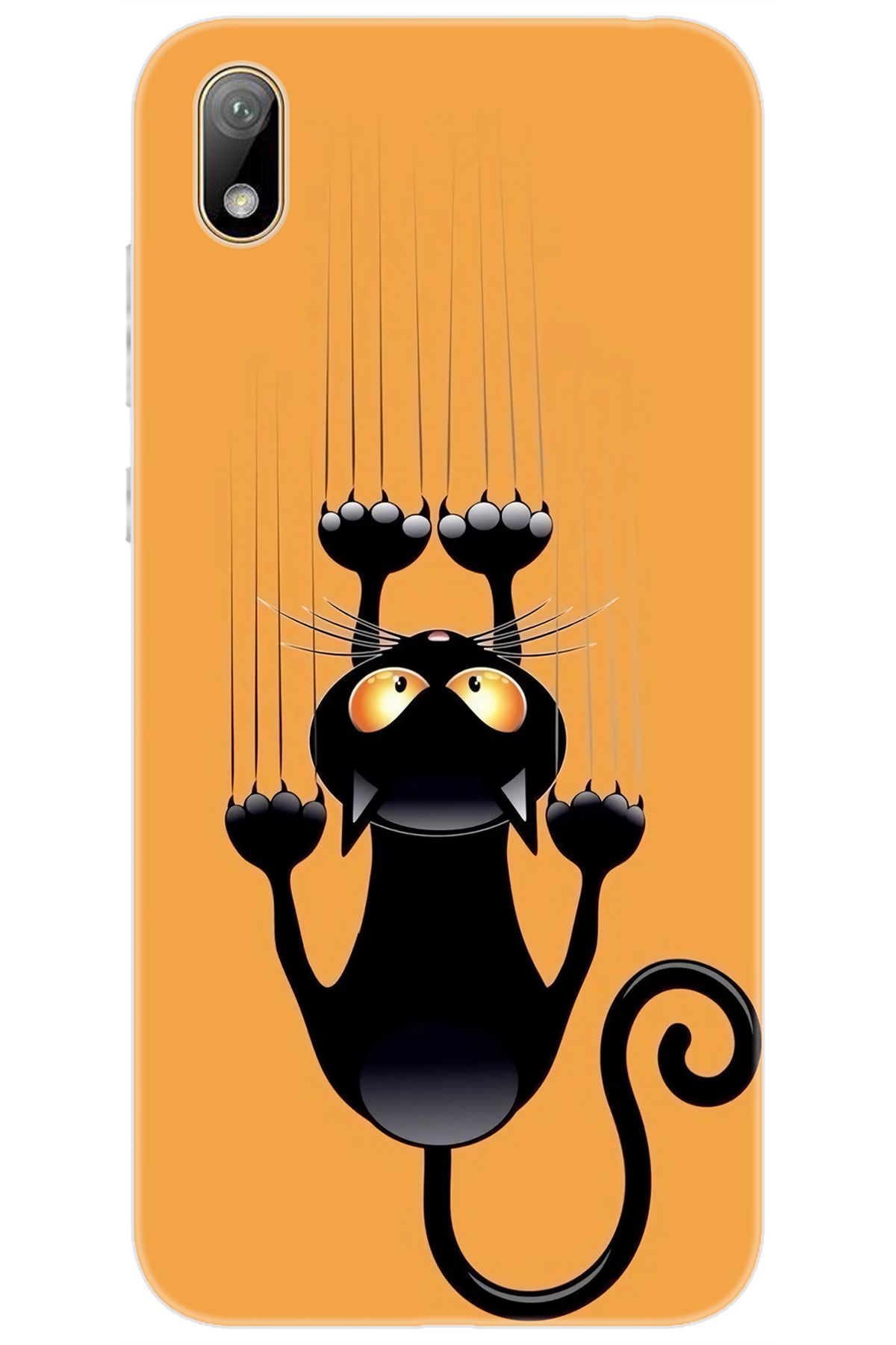Ceppare Huawei Y5 2019 (AMN-LX2/LX9) Uyumlu Kılıf Desen Baskılı Silikon Kara Kedi STK:734 CP-Rgxv8ME