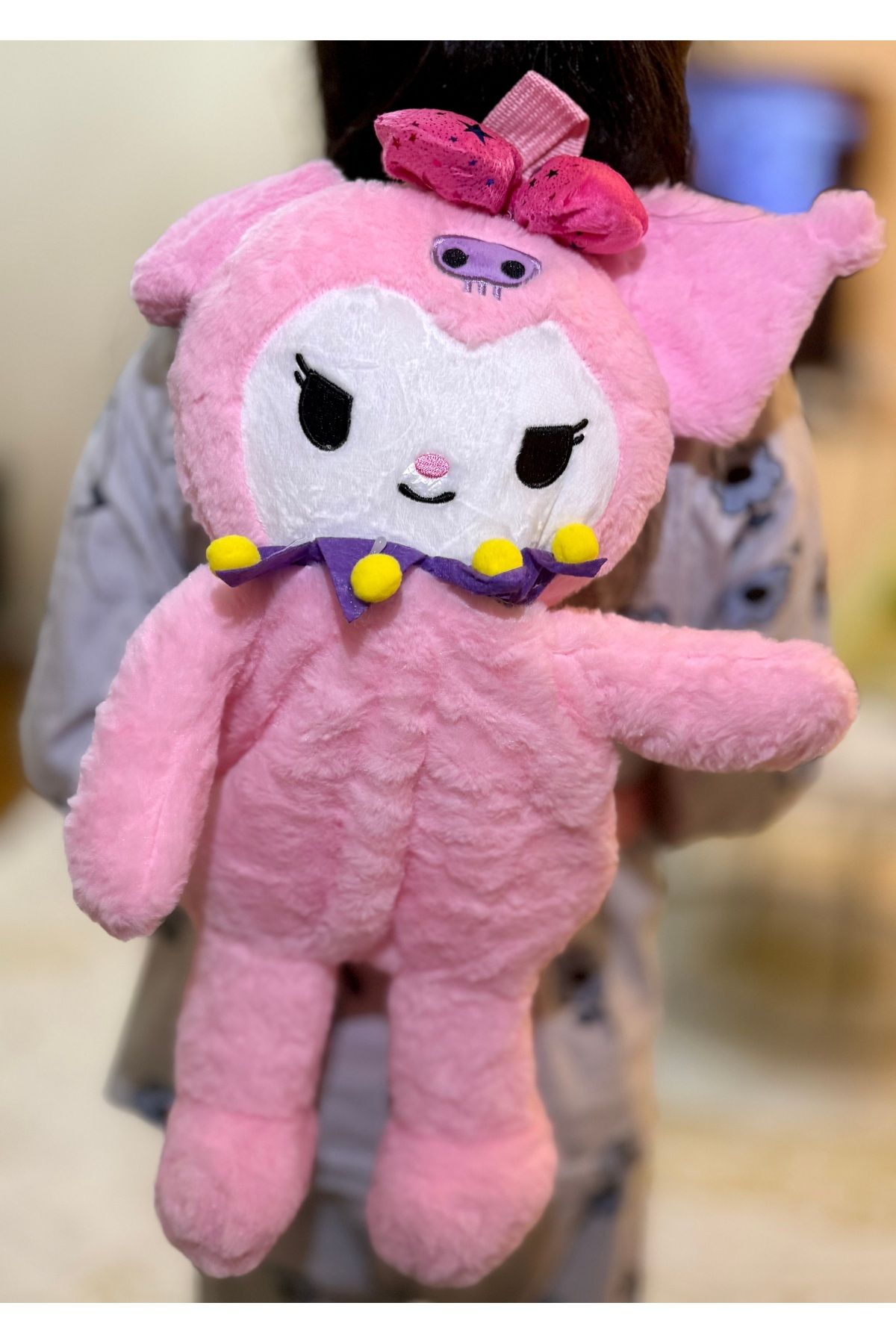 DF ToyShop KUROMİ 50 CM PEMBE PELUŞ SIRT ÇANTASI ÇOCUK ÇANTA