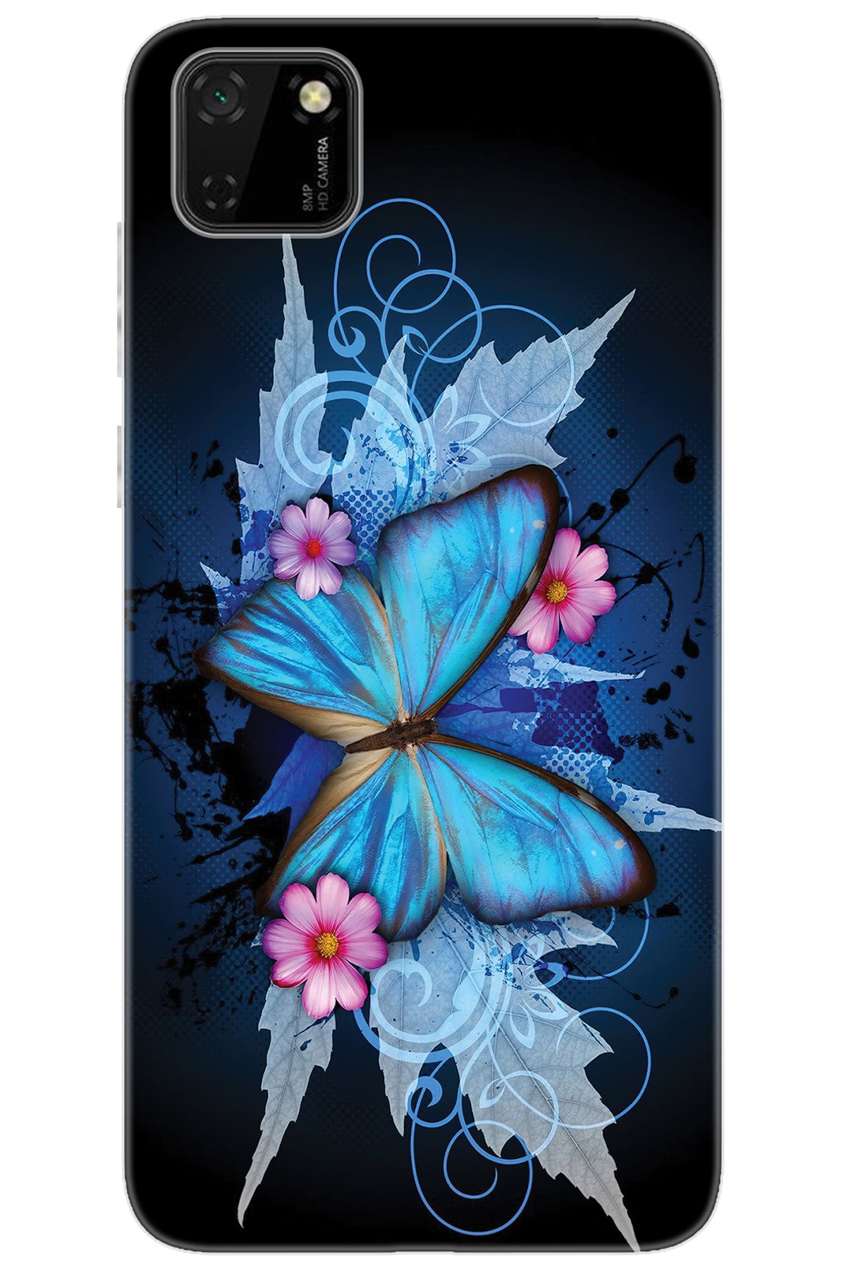 Ceppare Huawei Y5P (DRA-LX9) Uyumlu Kılıf Desen Baskılı Silikon Kelebek Resim STK:550 CP-wJvx8Ha