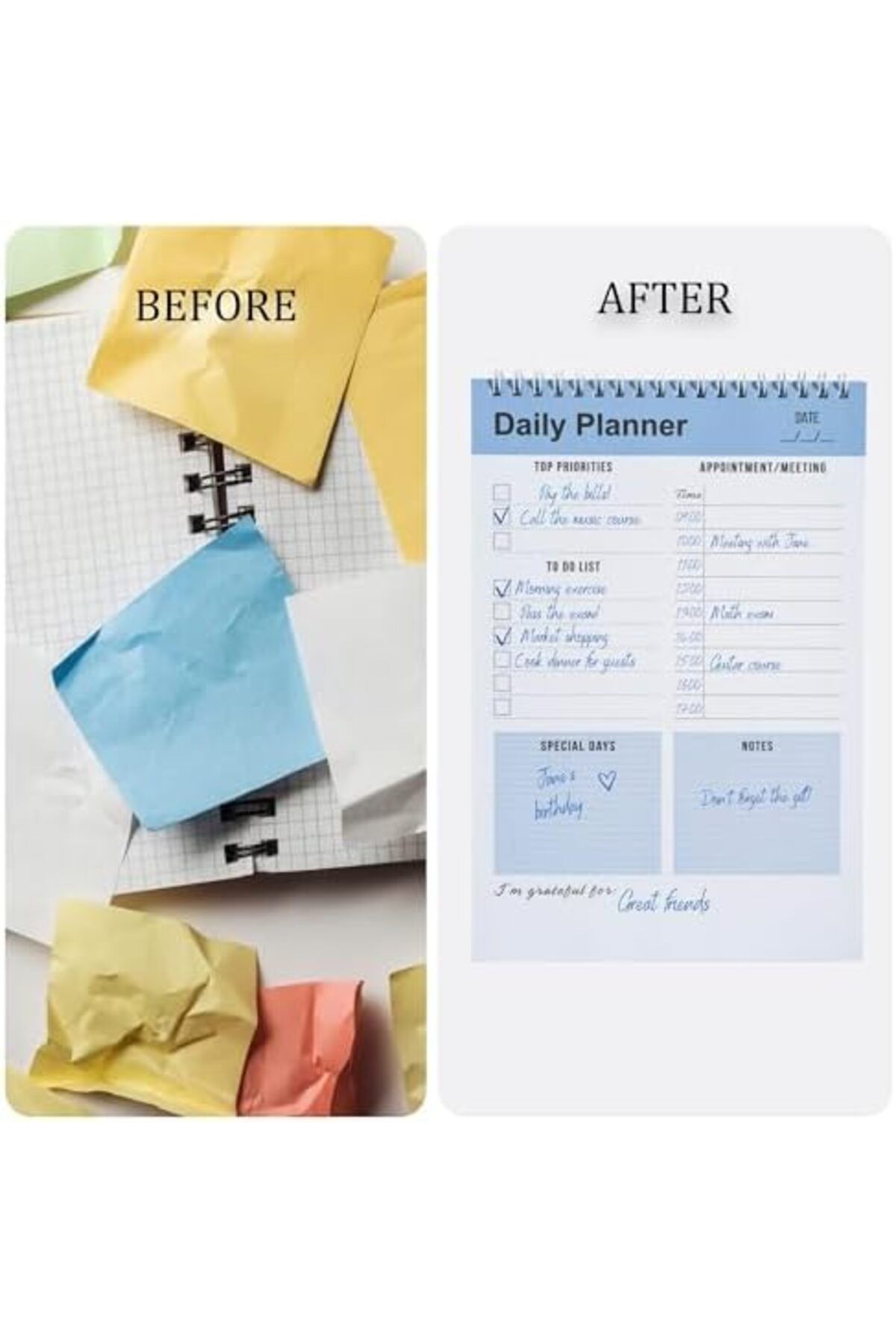 STOREMAX-Muartshop Planner Notebook, to Do List Notepad, Spiral Notebook, Checklist, İ 3