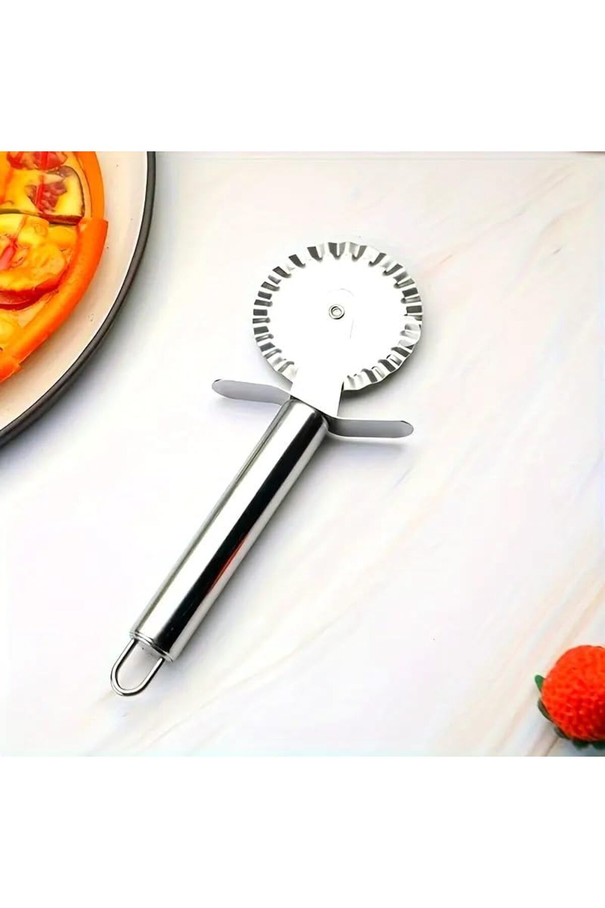 STOREMAX svticaret Çelik Tırtıklı Pizza Mantı Hamur Kesici Kesme Bıçağı Hamur Şekillendirme Ruleti