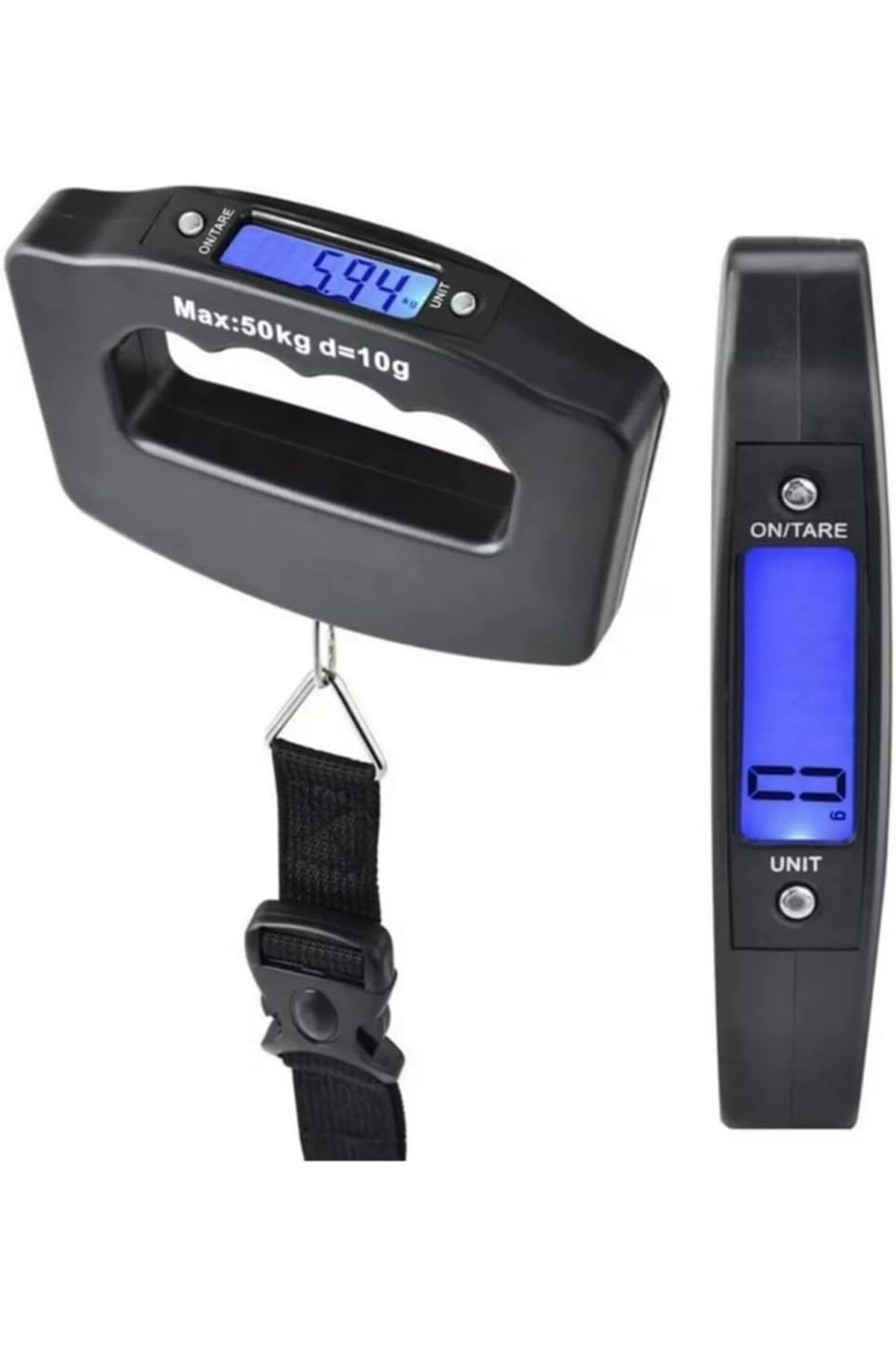 MCreative Elektronik Dijital El Tartısı Bavul Terazisi Pazar Tartısı Max 50 Kg Ölçer KG/GR Seyehat