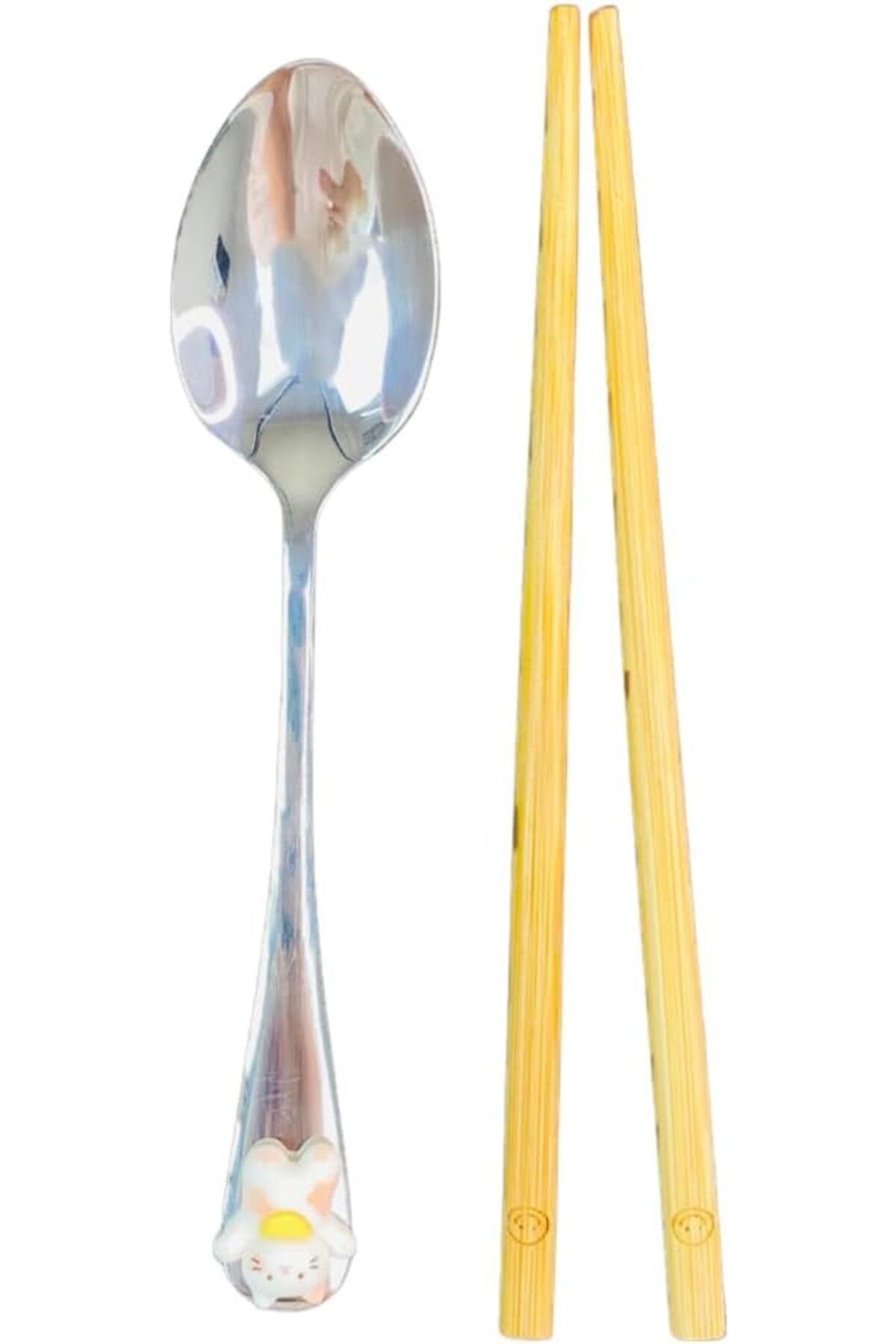 STOREMAX nffashopm Kutulu chopstick Ve Kaşık Set (Bam-186-Kedi) storestarx 1051353
