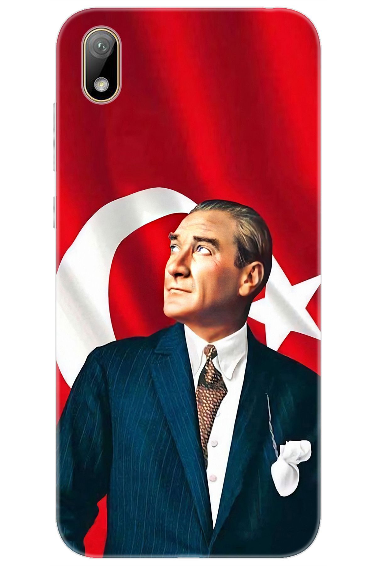 Ceppare Huawei Y5 2019 (AMN-LX2/LX9) Uyumlu Kılıf Desen Baskılı Silikon Atatürk STK:105 CP-9eIFYMz