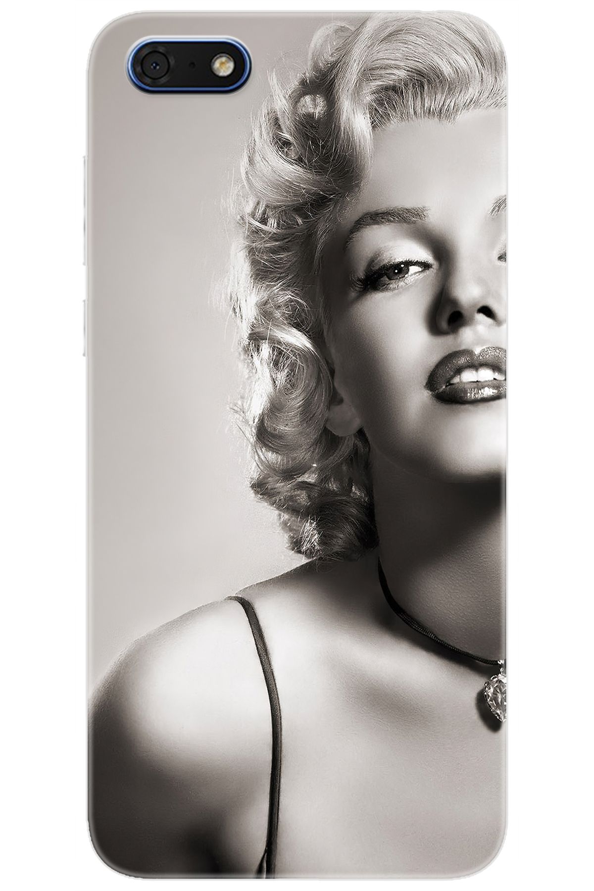 Ceppare Huawei Y5 2018 (DRA-L21) Uyumlu Kılıf Desen Baskılı Silikon Marilyn Monroe STK:250 CP-6KUgzNO