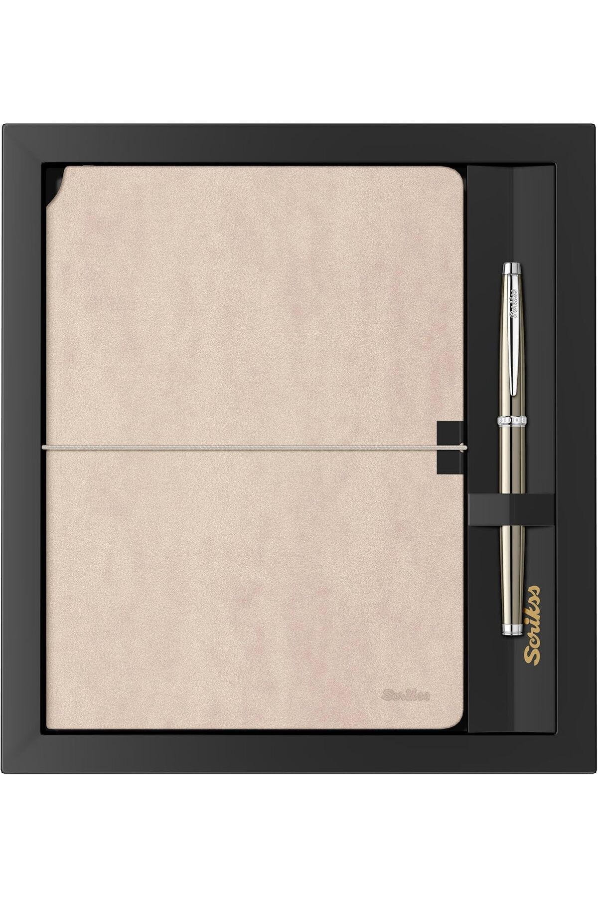 STOREMAX nffashopm SD600-12 Verona Bej A5 Defter & 800 Titanyum Krom Set storestarx 1051353