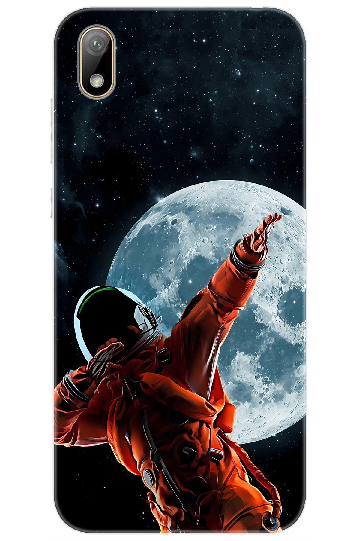 Ceppare Huawei Y5 2019 (AMN-LX2/LX9) Uyumlu Kılıf Desen Baskılı Silikon Astronot STK:674 CP-AciFsLu