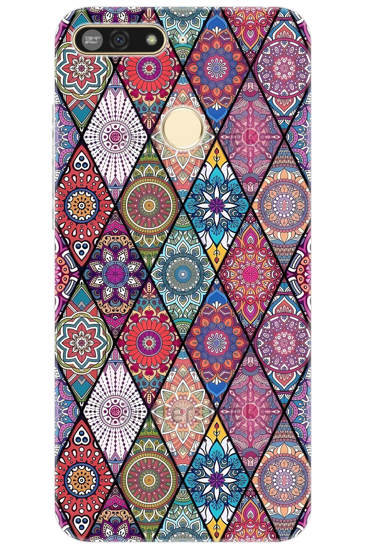 Ceppare Huawei Y6 2018 (ATU-L21) Uyumlu Kılıf Desen Baskılı Silikon Kilim Tasarım STK:660 CP-ICpsr9r