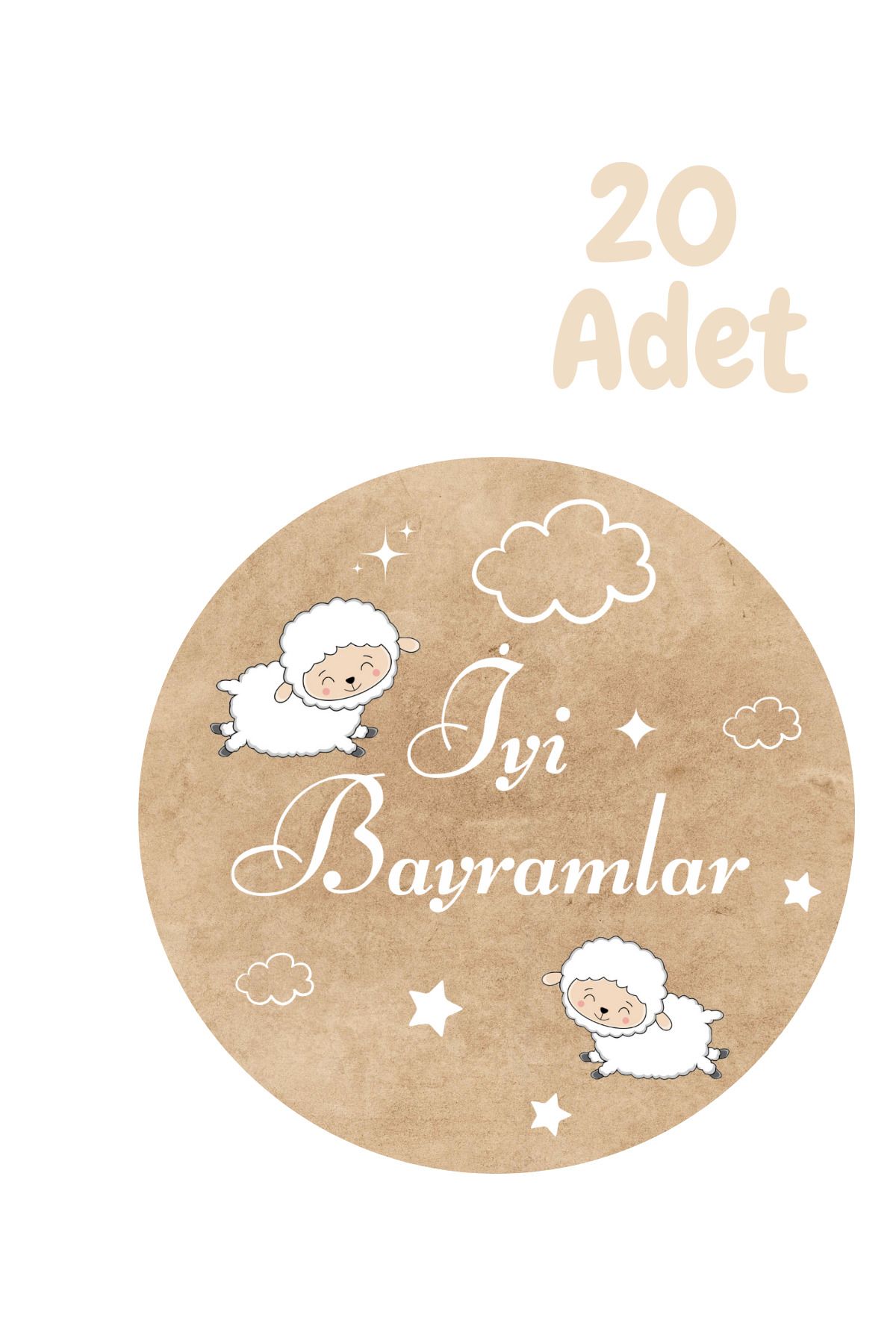 Dekals 20li Etiket ' Kurban Bayramı Temalı ' Yapışkanlı Sticker Küçük Boy