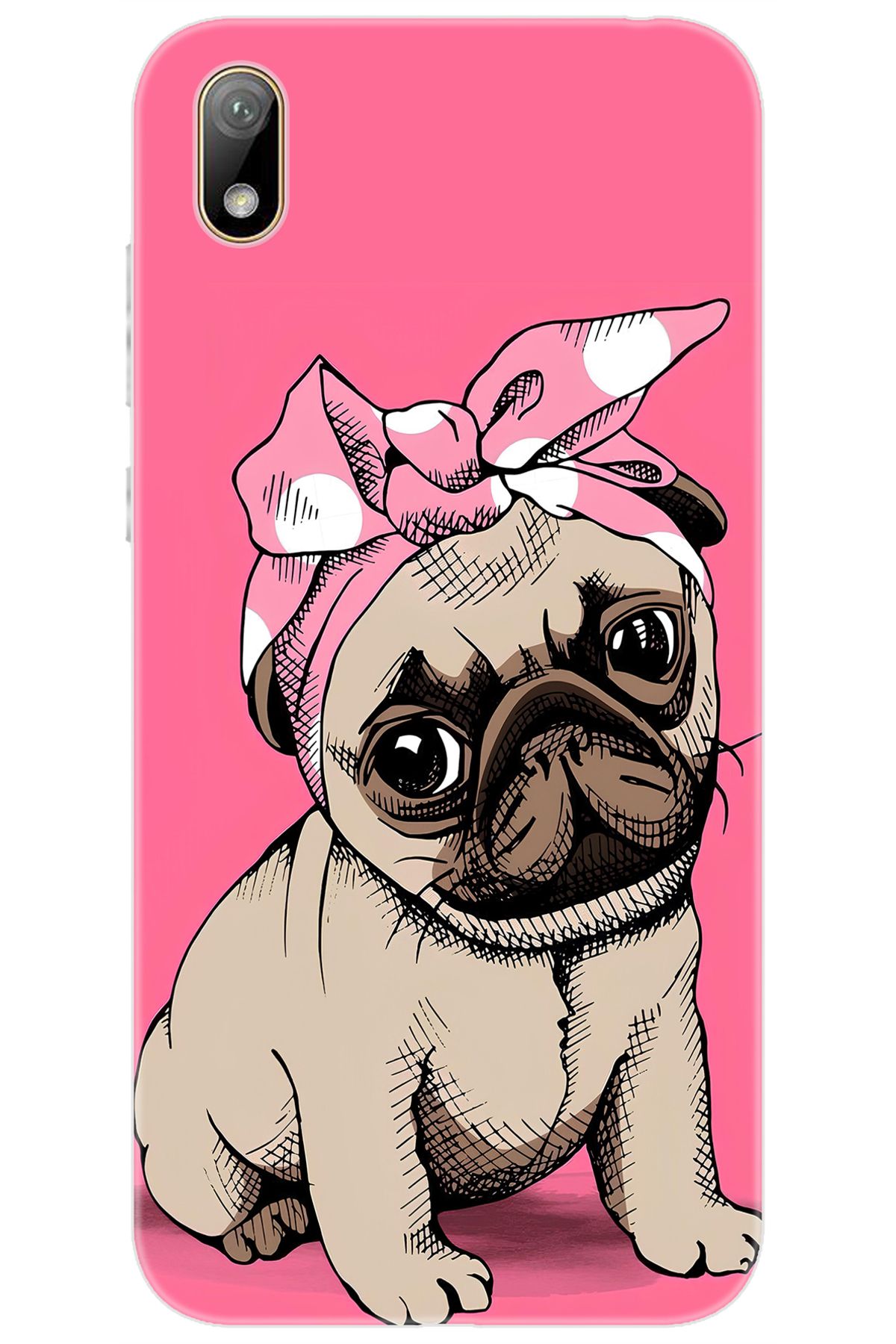 Ceppare Huawei Y5 2019 (AMN-LX2/LX9) Uyumlu Kılıf Desen Baskılı Silikon Sevimli Pug STK:748 CP-hB3mG1g
