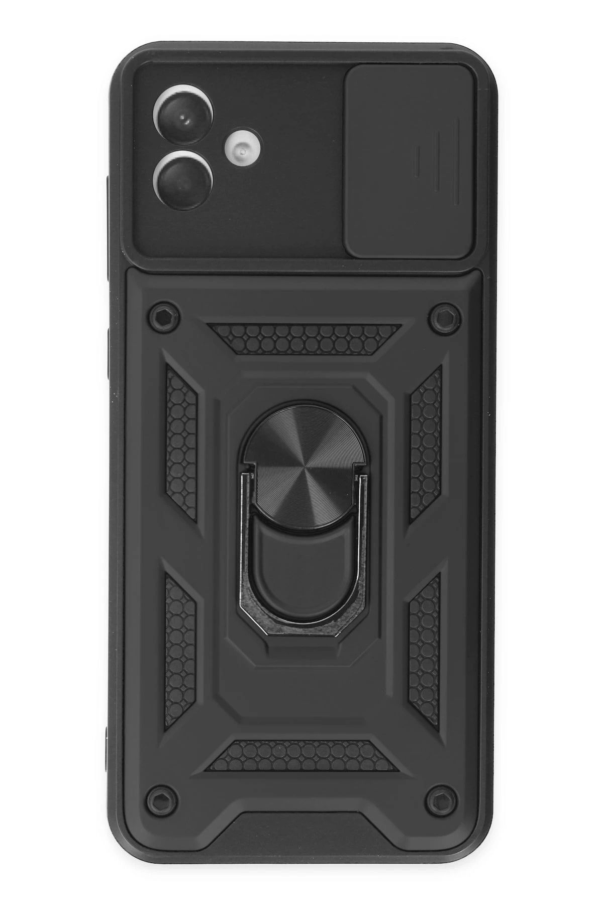 NewFace Samsung Galaxy A04 Kılıf Pars Lens Yüzüklü Silikon - Siyah LZWDR