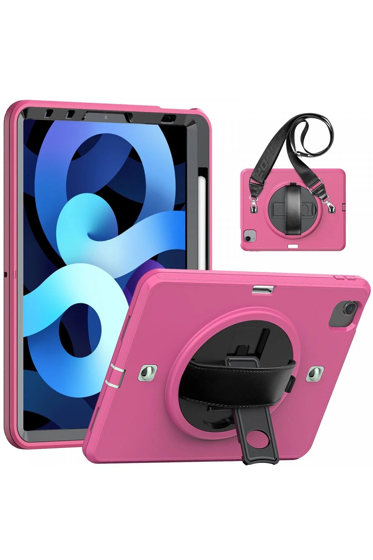 NewFace iPad Pro 11 (2020) Kılıf Strap-C Otterbox Tablet Kapak - Pembe HNZRN