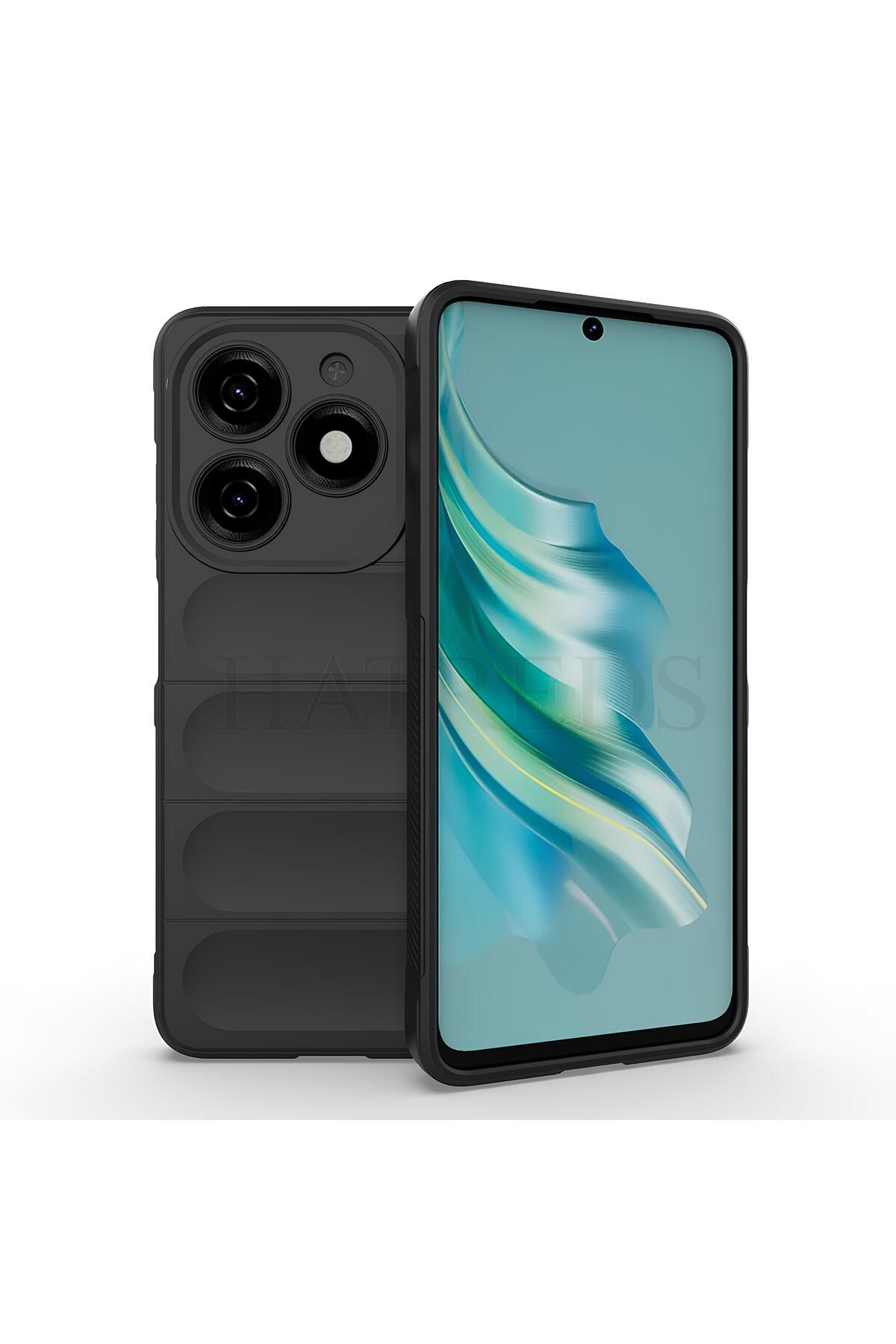 Hatreds İnfinix Hot 40i Kılıf Esnek TPU Oyuklu Yüzey Tasarımlı Kamera Koruma Çıkıntılı Kapak