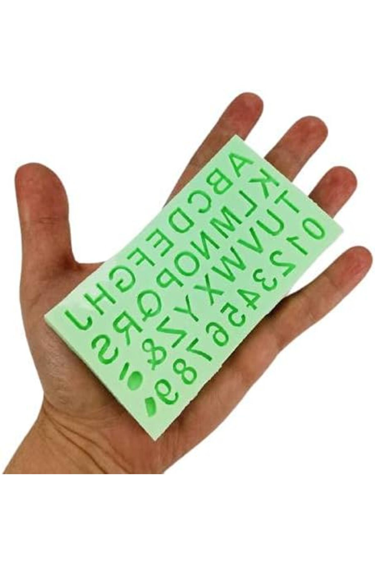 yenibagshop VİTRİNİ Alfabe Şeklinde Harf Ve Rakam Silikon Kokulu Taş Ve Sabun Kalıbı 1x1x1 cm