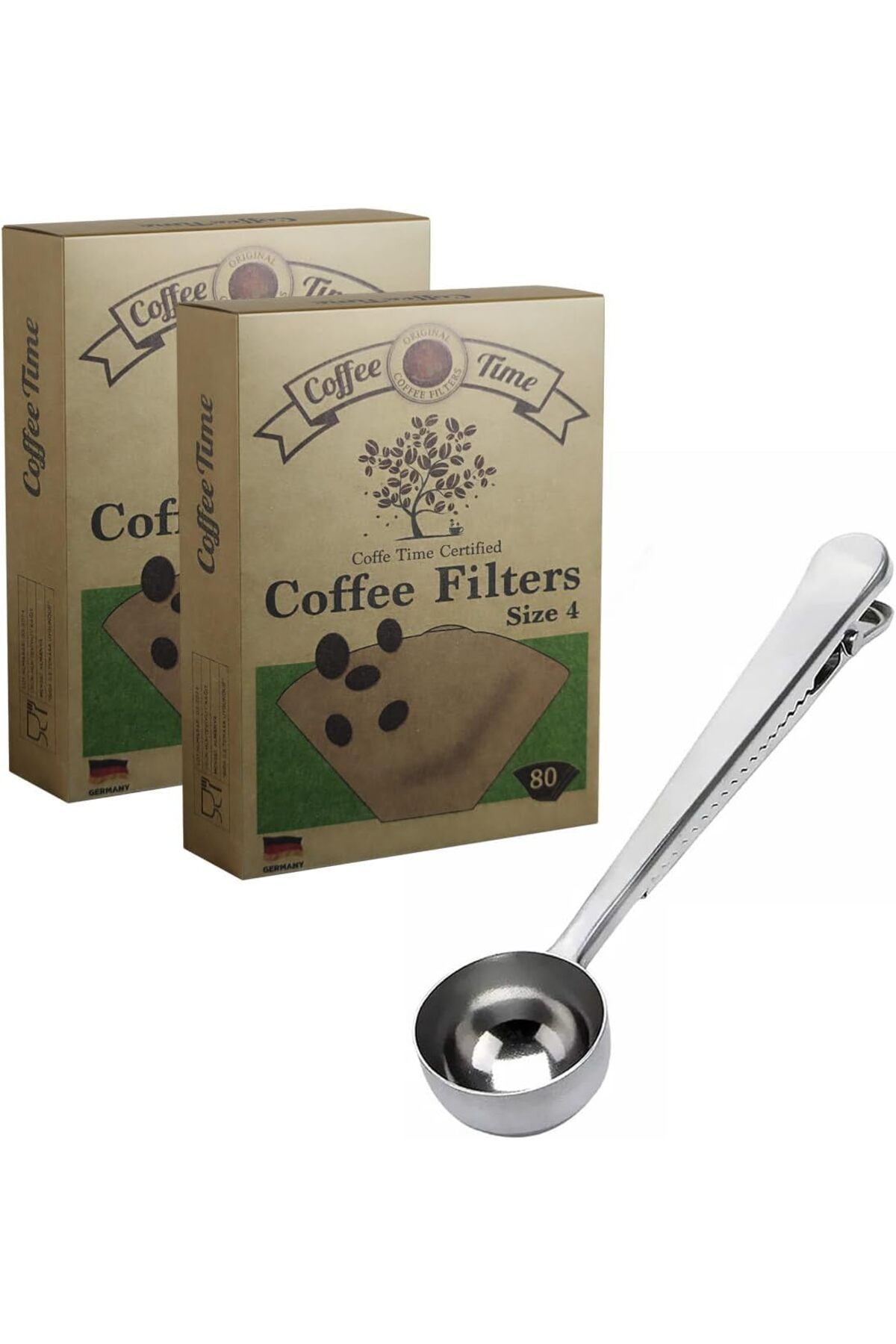 STOREMAX nffastore Adet Coffee Time Filtre Kahve Kağıdı 1/4 4 Numara 80'li Paket + Kanji Klipsli Çay Kahv