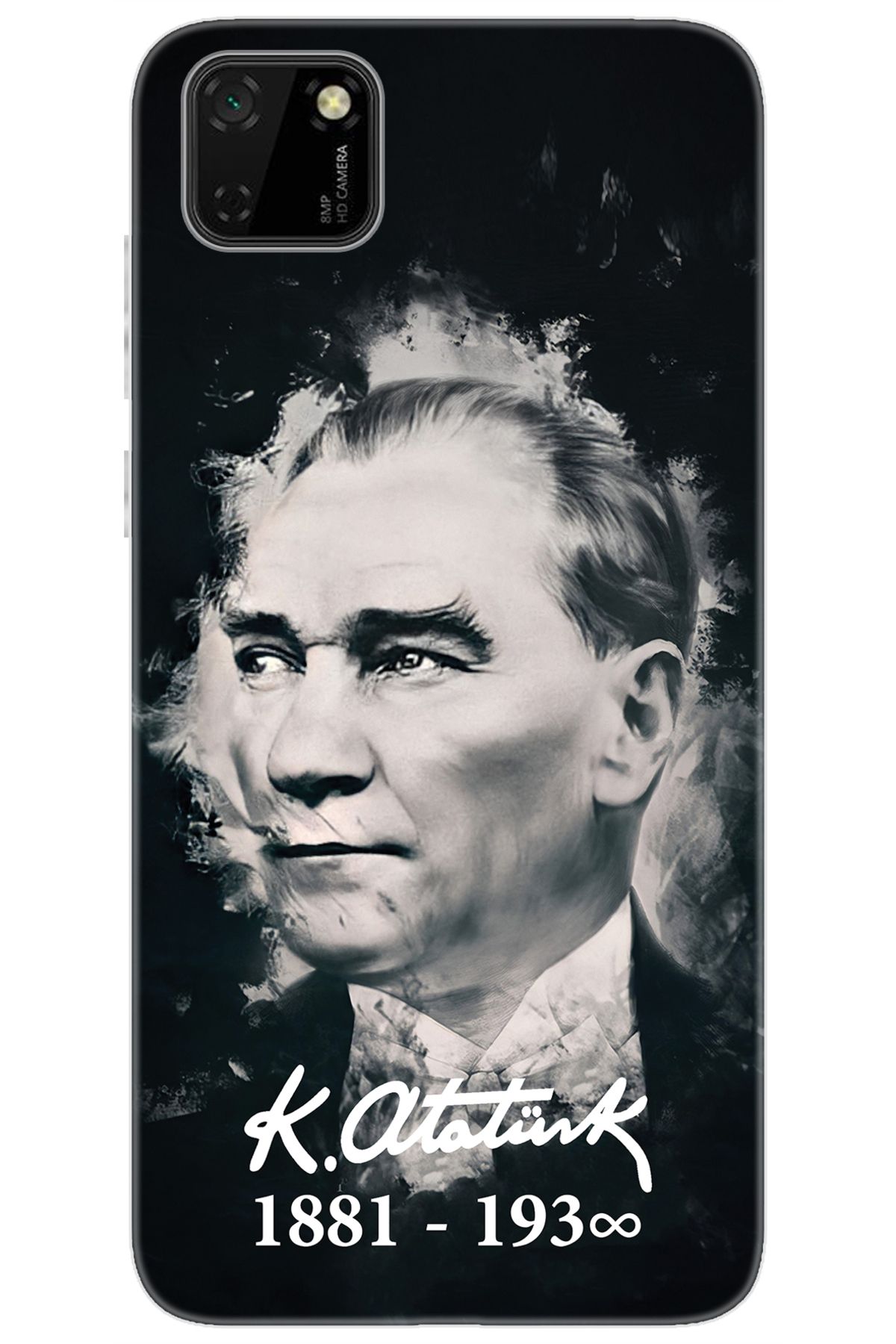 Ceppare Huawei Y5P (DRA-LX9) Uyumlu Kılıf Desen Baskılı Silikon Mustafa Kemal Atatürk STK:388 CP-nGxWrA4