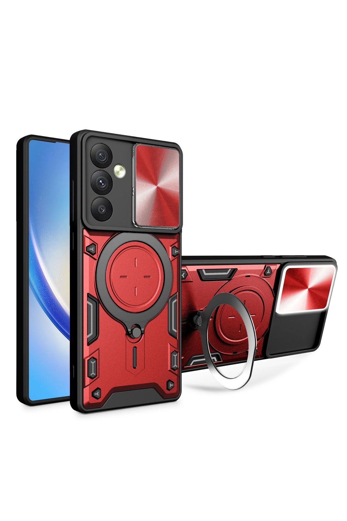 MMPSHOP Galaxy A56 Uyumlu Kamera Koruma 360 Dönebilen Magsafe Halka Stand Özellikli Tank Kılıf